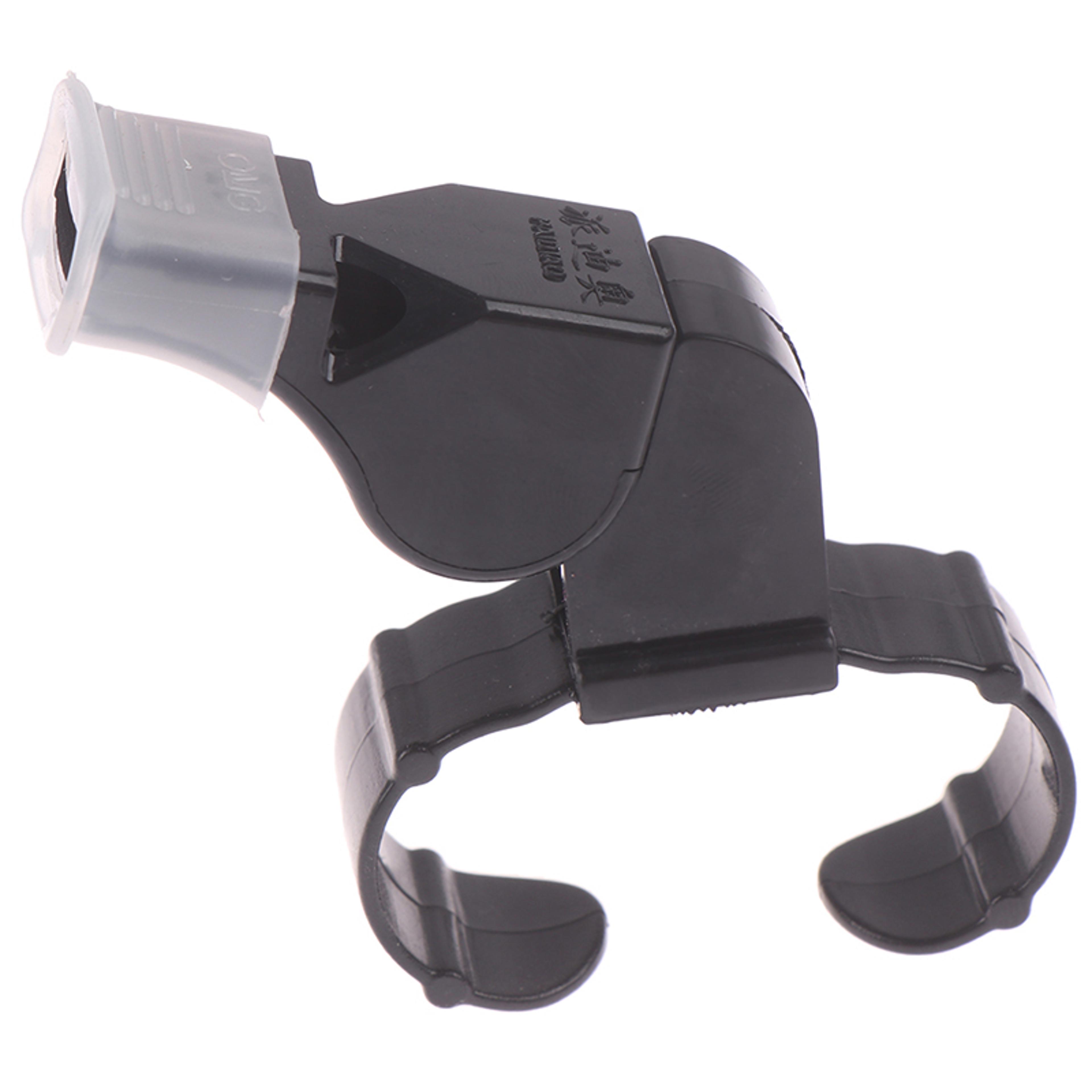 pealess finger grip whistle for referees and coaches black plastic sports whistle for football and soccer