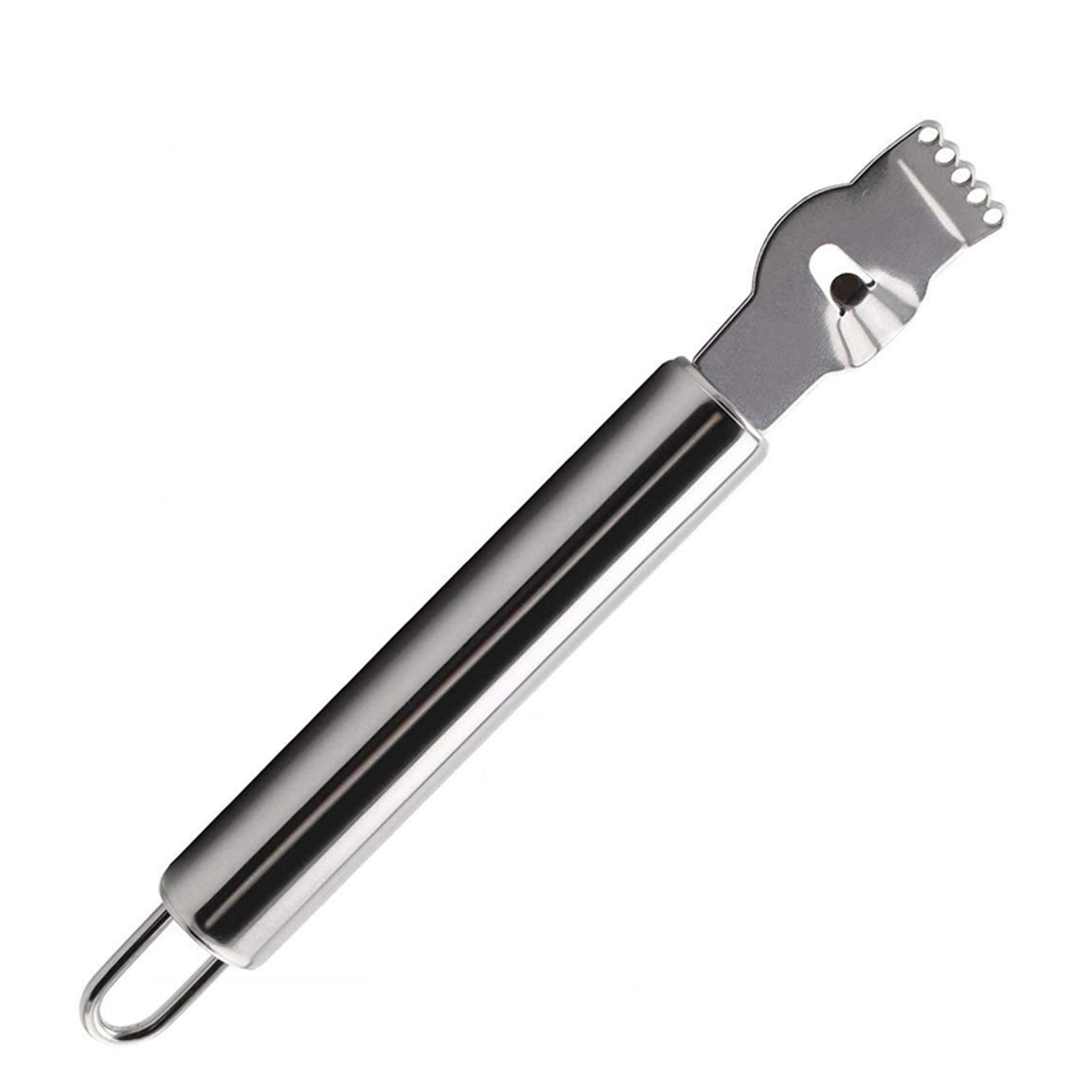 stainless steel citrus zester grater with channel knife and hanging loop