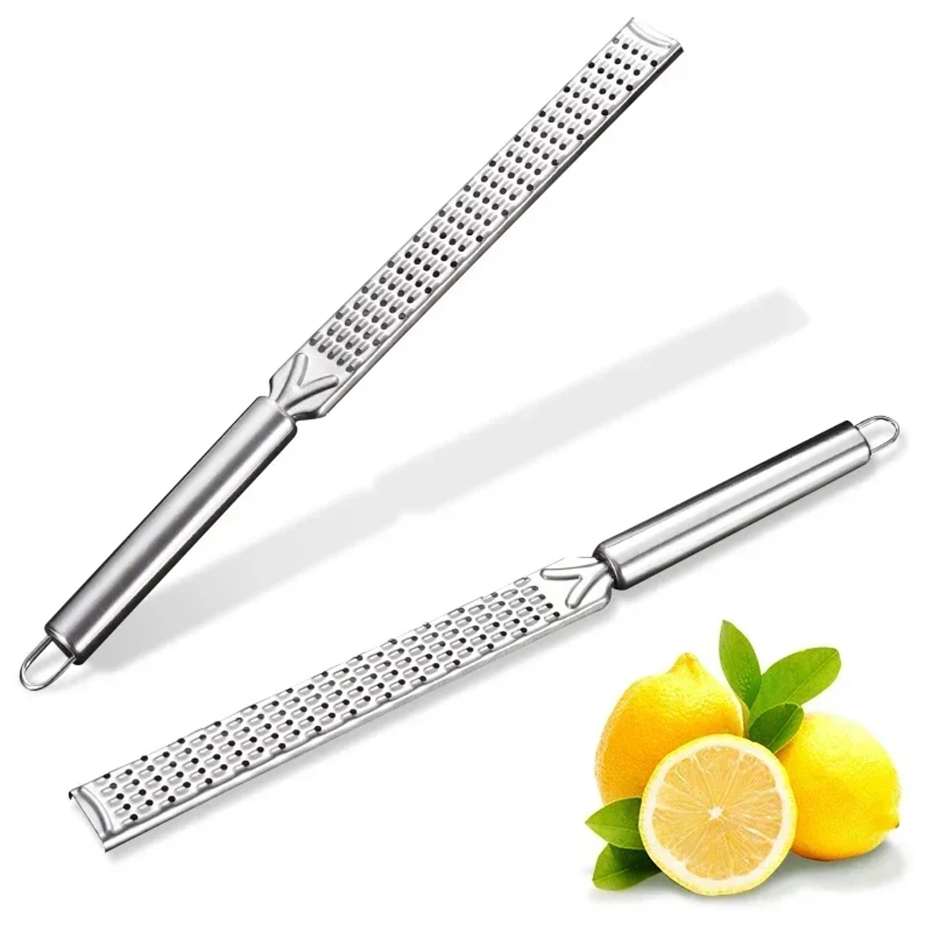 stainless steel long handle grater cheese, lemon zest, fruit peeler & kitchen gadget