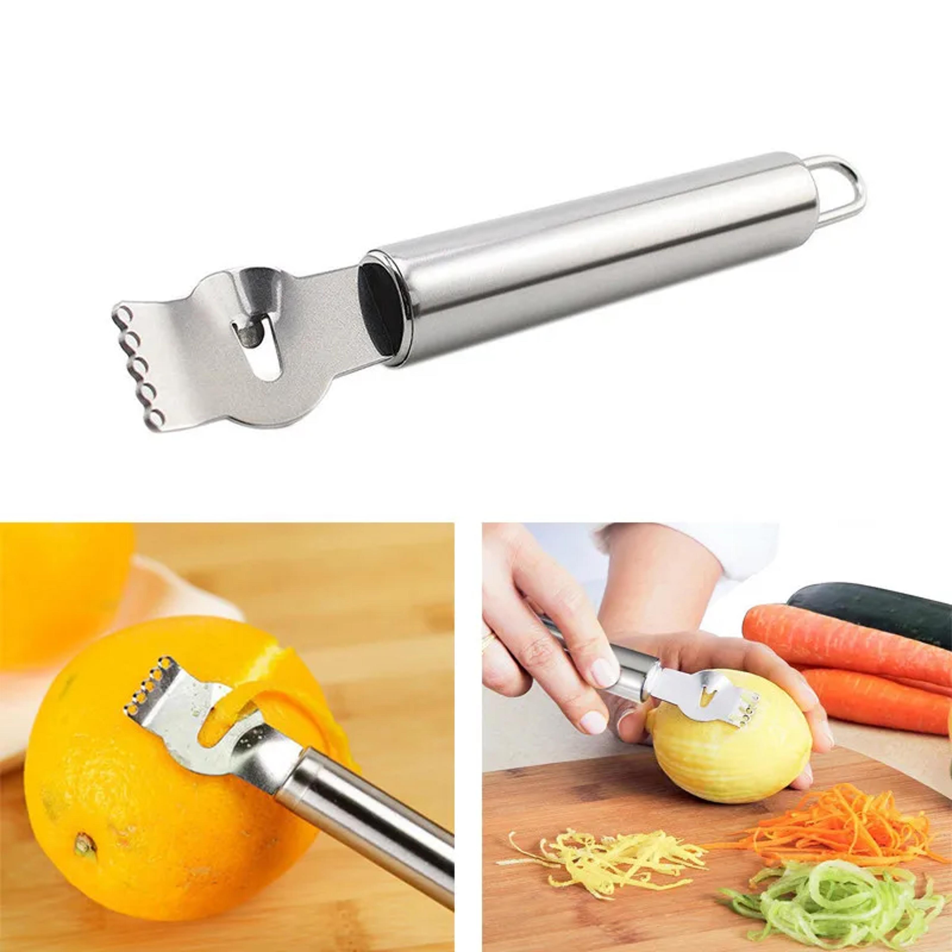 stainless steel citrus zester and peeler for fruit premium kitchen tool for lemons & oranges