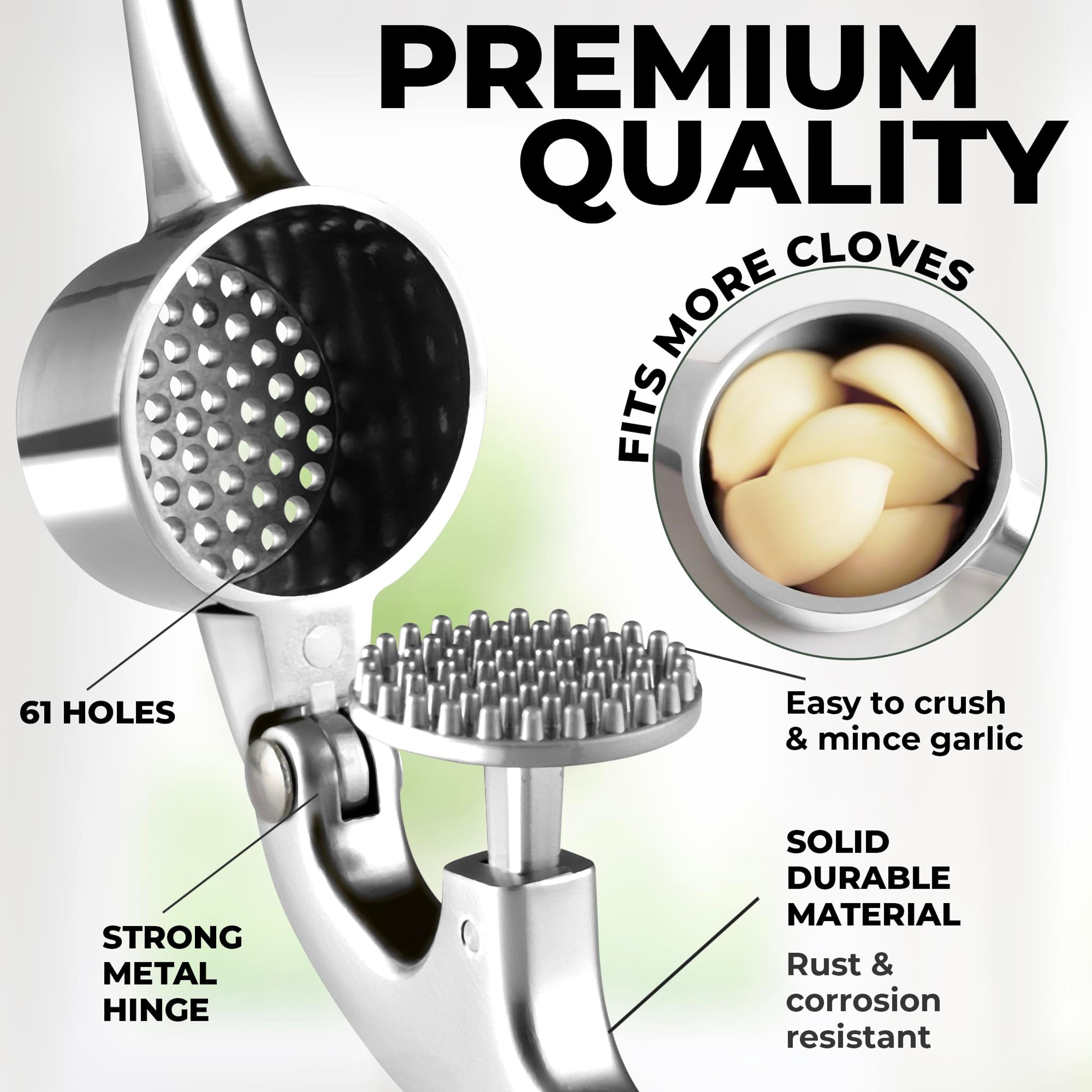 Zinc Alloy Garlic Press  Ginger Crusher Premium Handheld Mincer For Effortless Veggie Masher  Squee 3