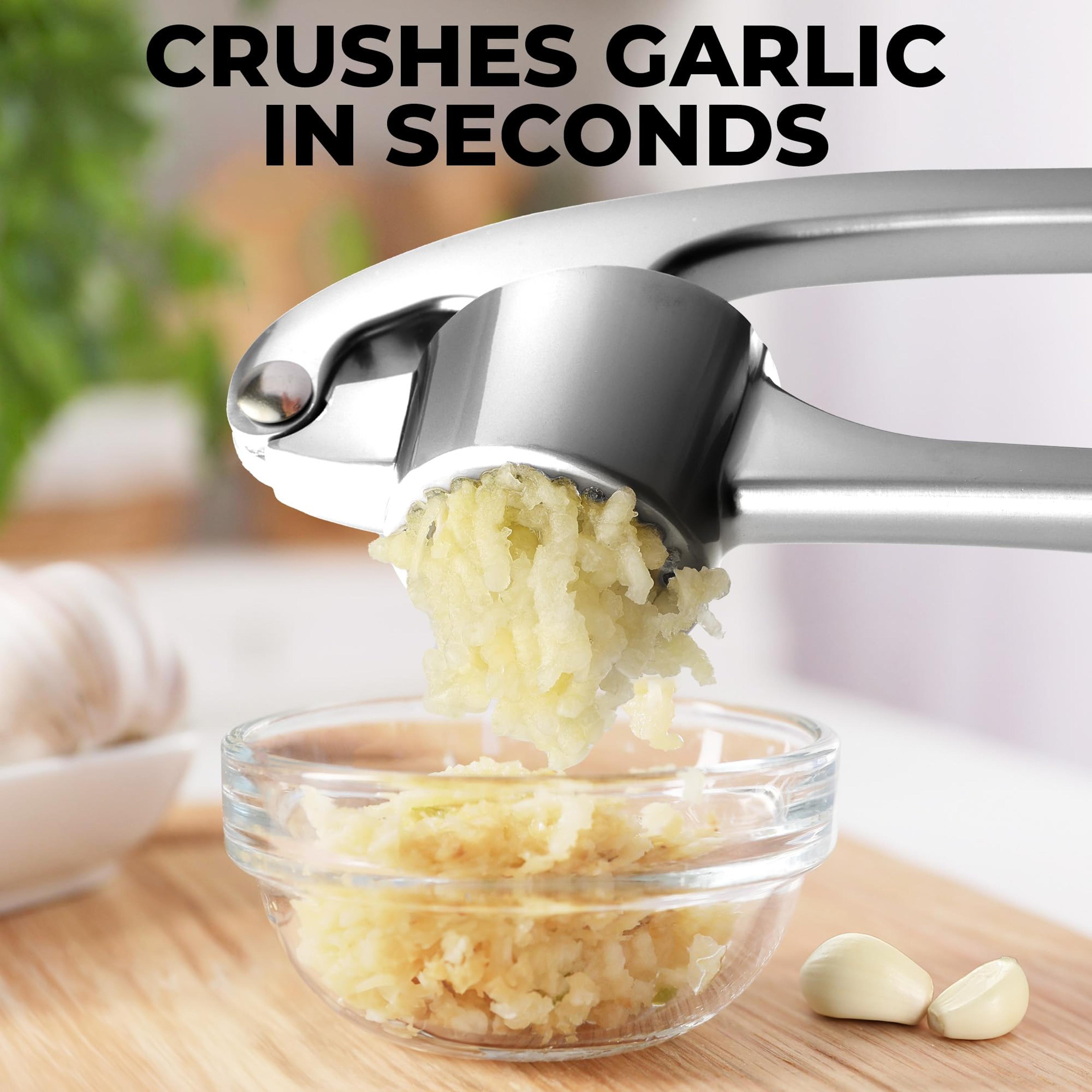Zinc Alloy Garlic Press  Ginger Crusher Premium Handheld Mincer For Effortless Veggie Masher  Squee 4