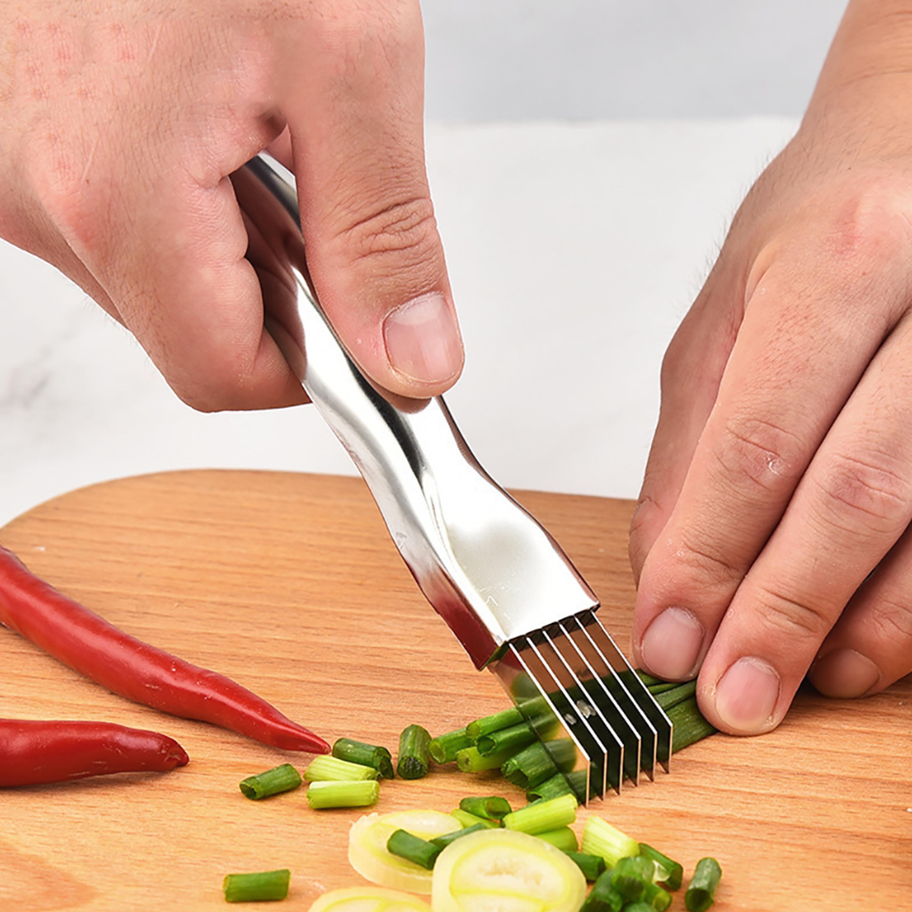 stainless steel scallion cutter & vegetable shredder multifunctional kitchen tool for quick and easy food preparation