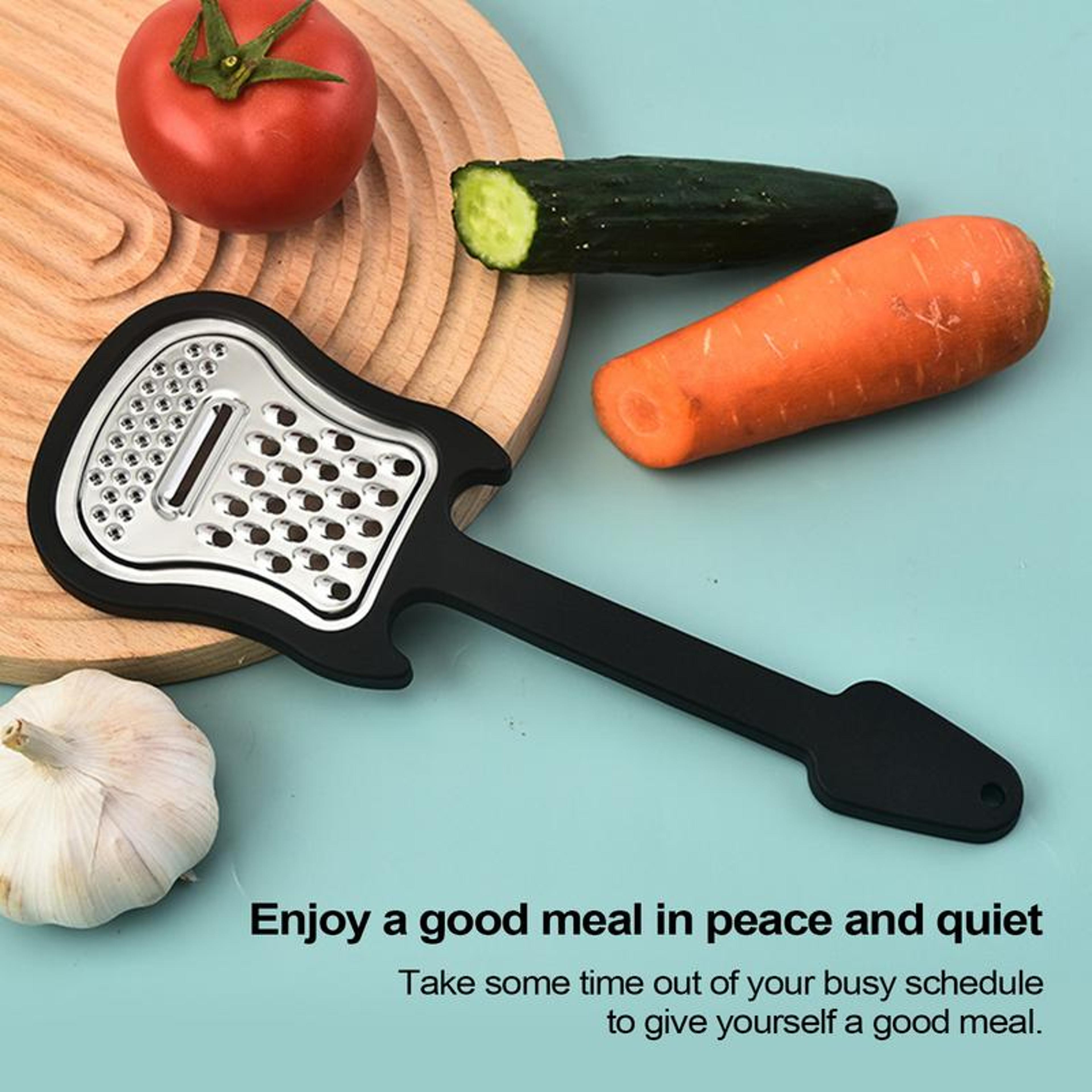 Handheld Fruit Grater  Peeler MultiUse Guitar Shape Kitchen Tool For Cheese Potatoes And More 2