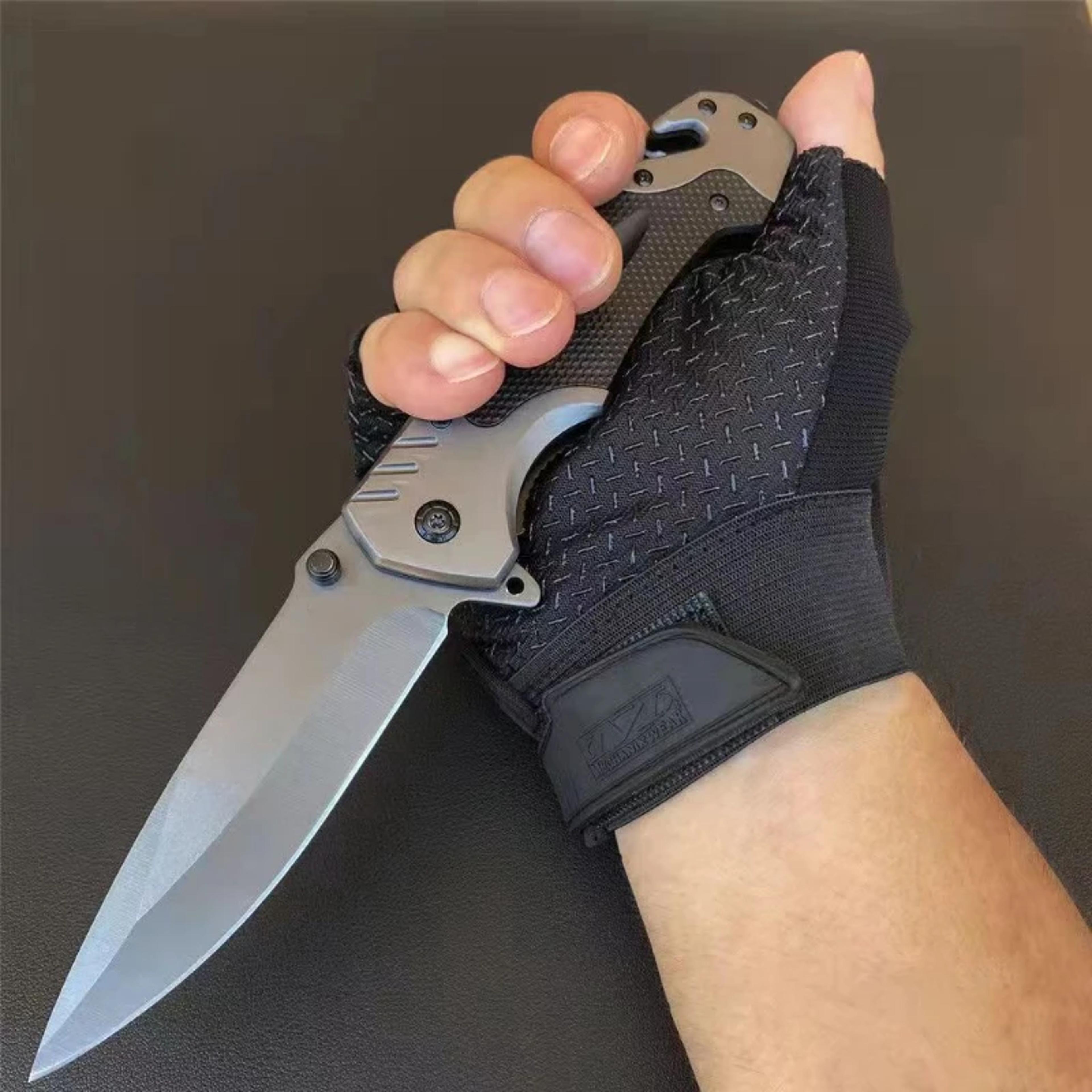heavy-duty tactical folding knife for men edc multitool, self defense & outdoor survival knife
