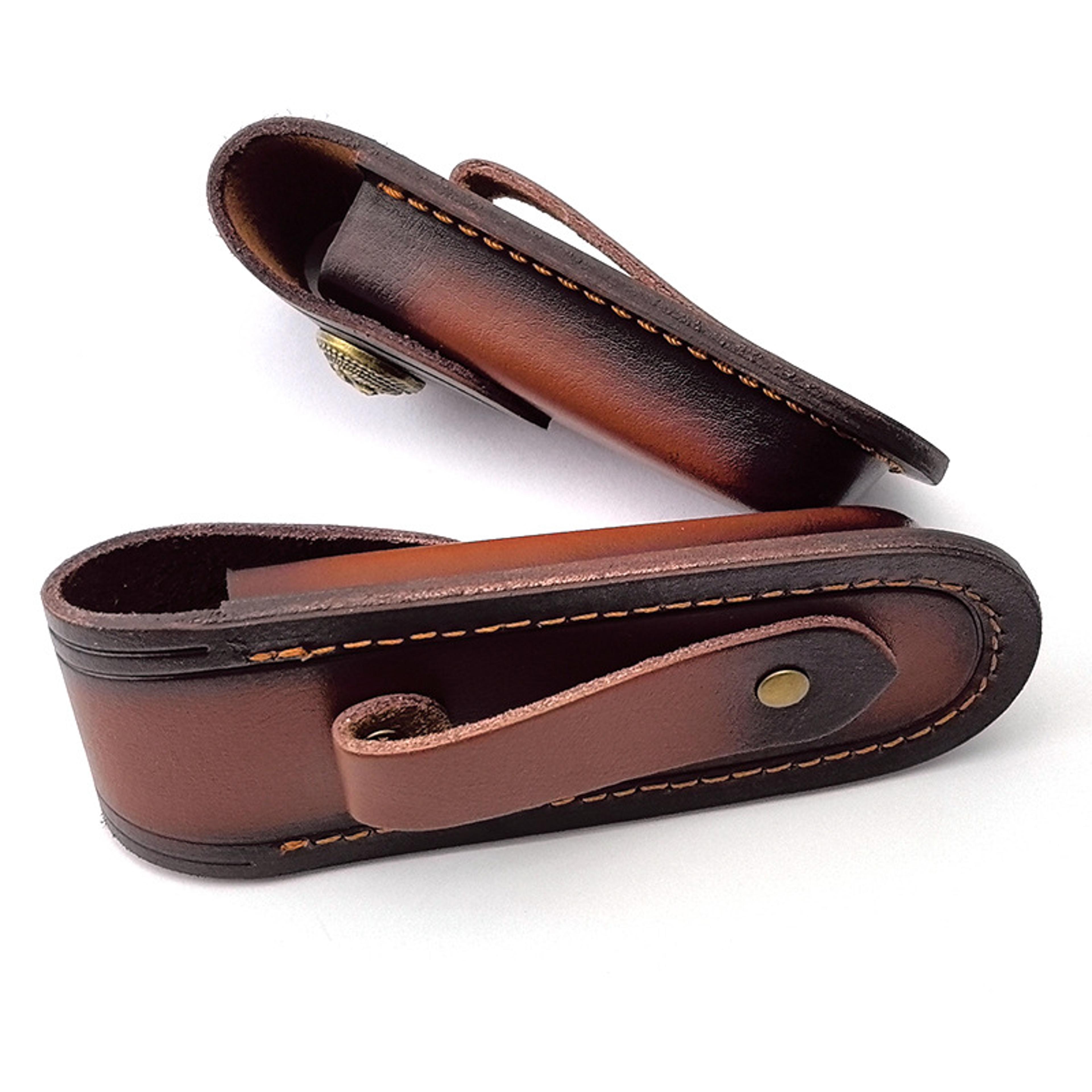Genuine Cowhide Leather Knife Sheath  Storage Pouch Durable Foldable Knife Holder For Tactical Tool 1
