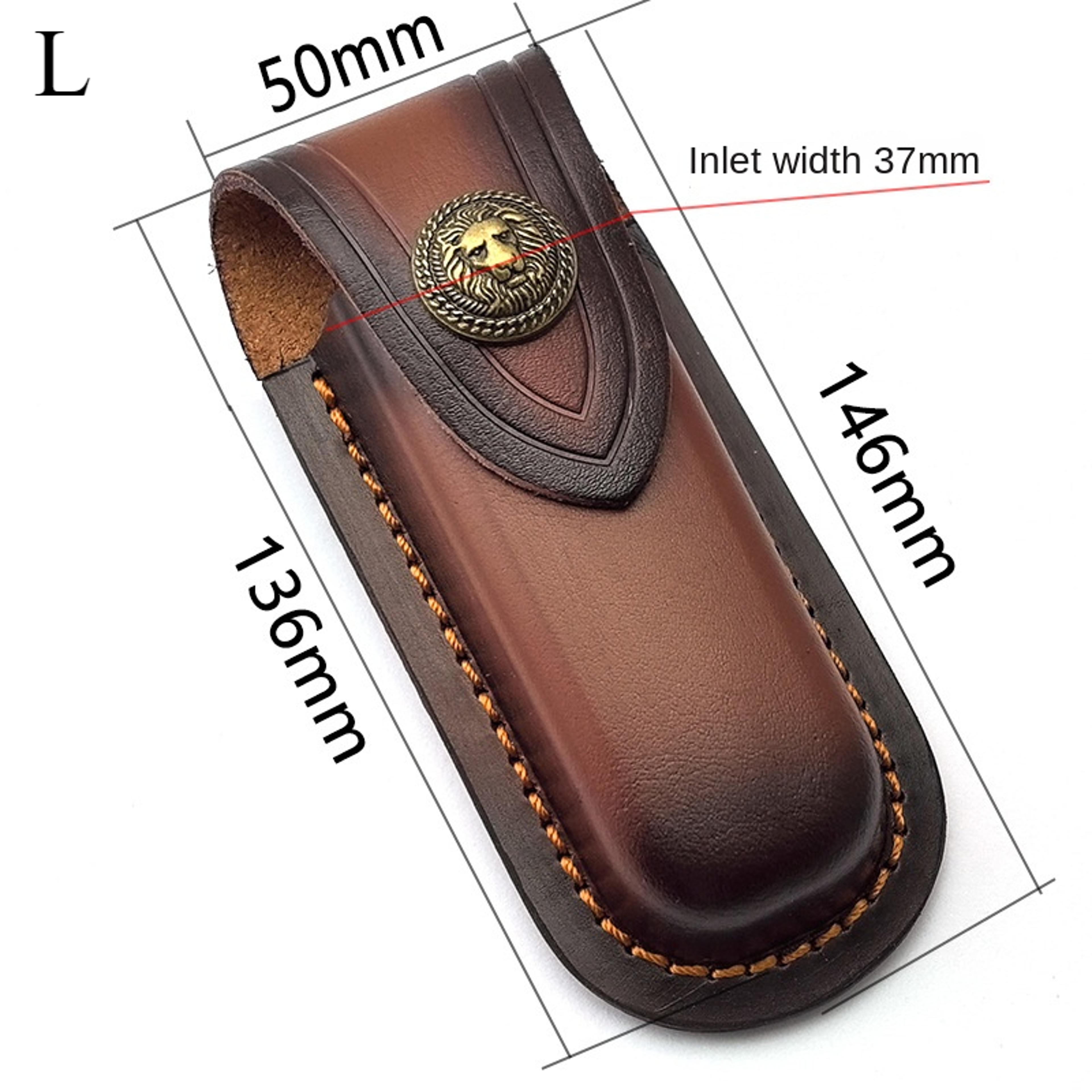 Genuine Cowhide Leather Knife Sheath  Storage Pouch Durable Foldable Knife Holder For Tactical Tool 6