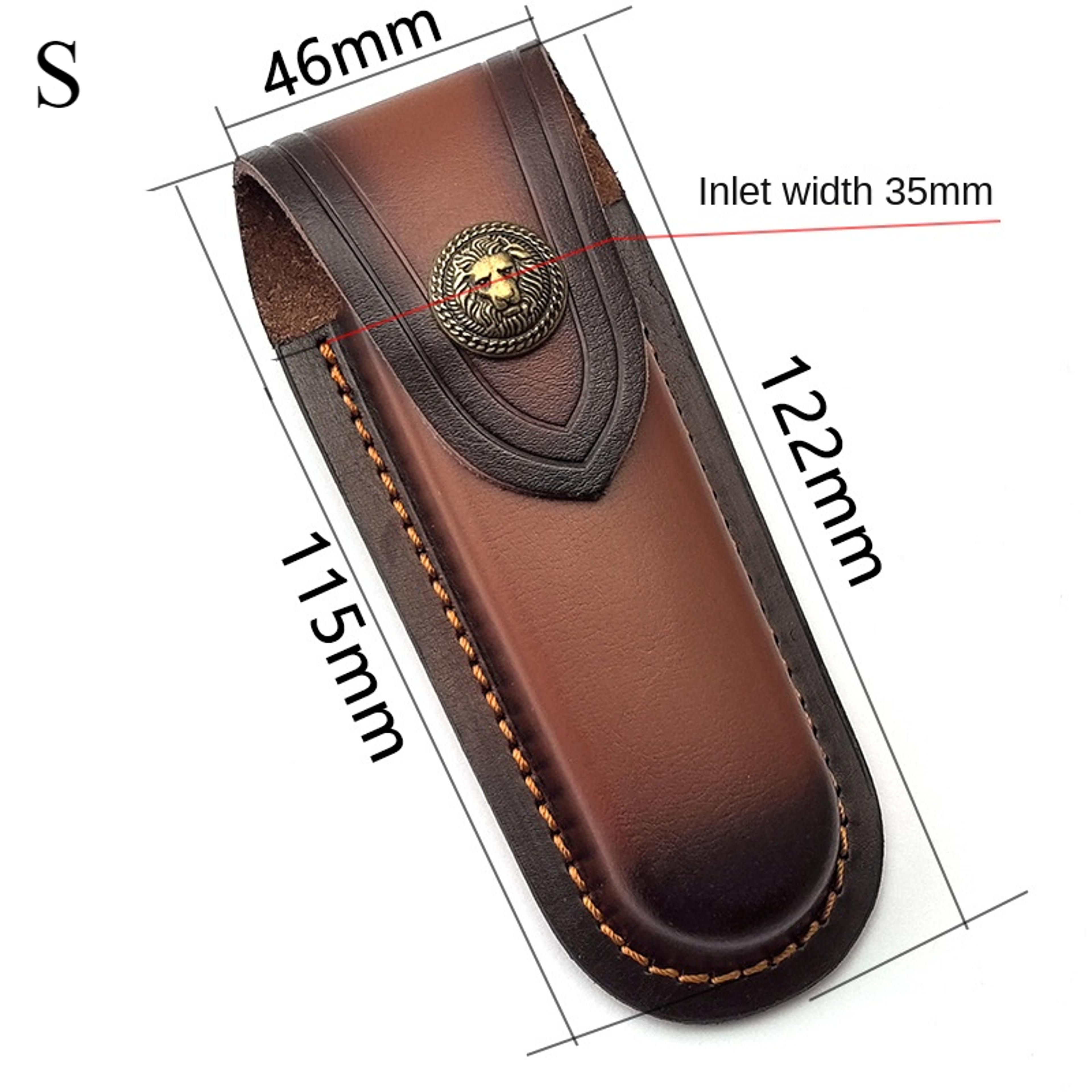 Genuine Cowhide Leather Knife Sheath  Storage Pouch Durable Foldable Knife Holder For Tactical Tool 5