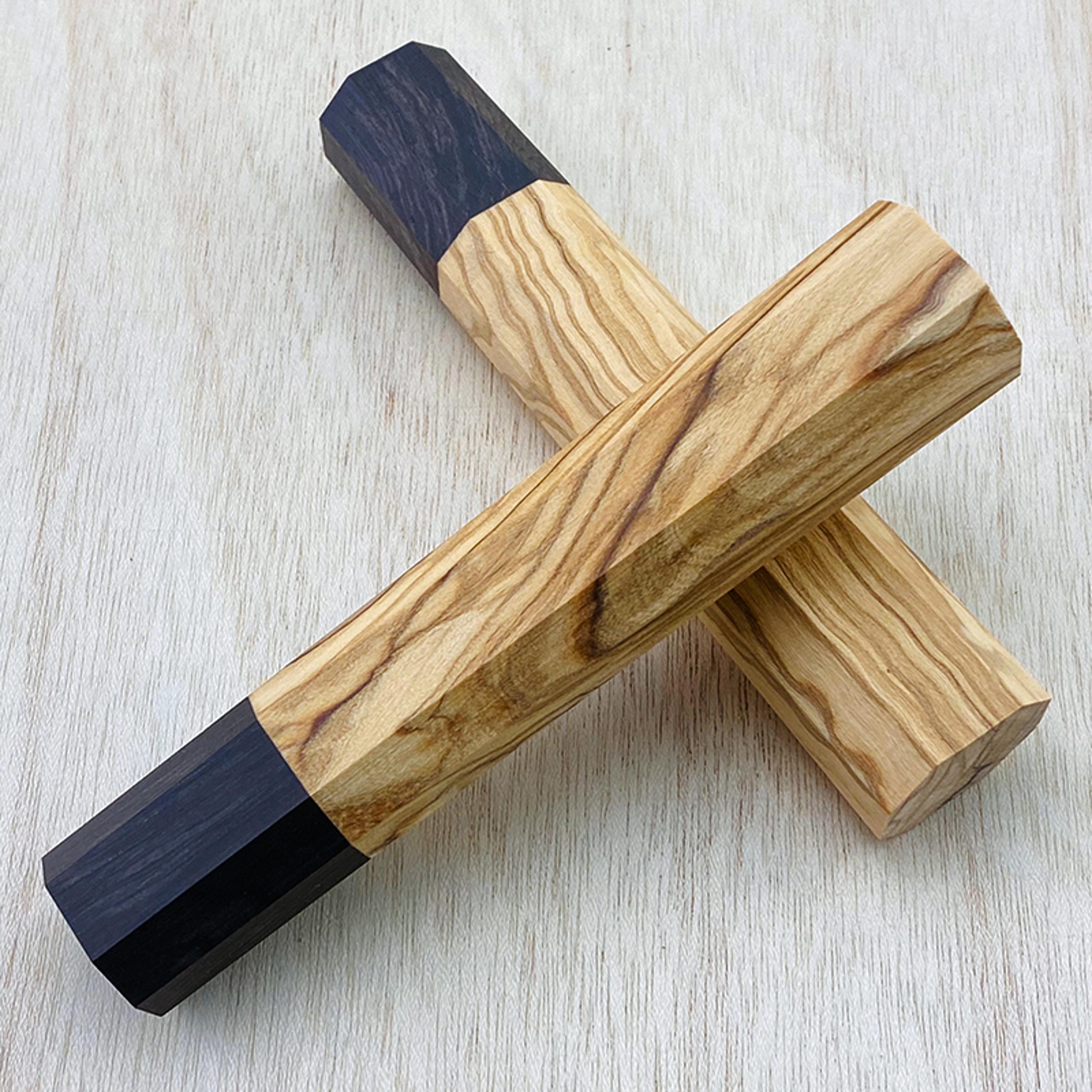 Olive Wood Ebony Octagonal Knife Handle For DIY Kitchen Knives 5