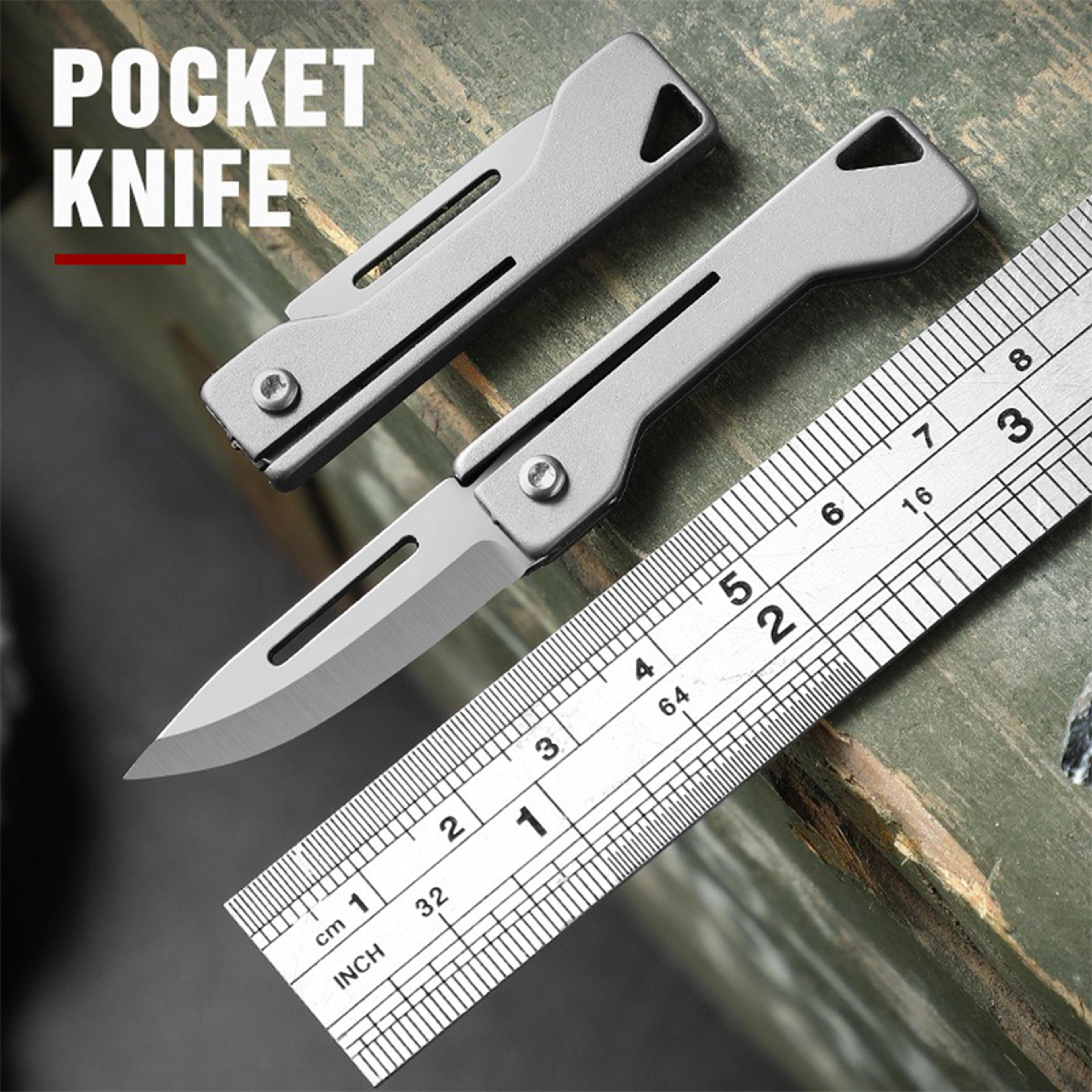 Titanium Folding Utility Knife Portable Mini Pocket Tool For Outdoor Use  Box Opening 3