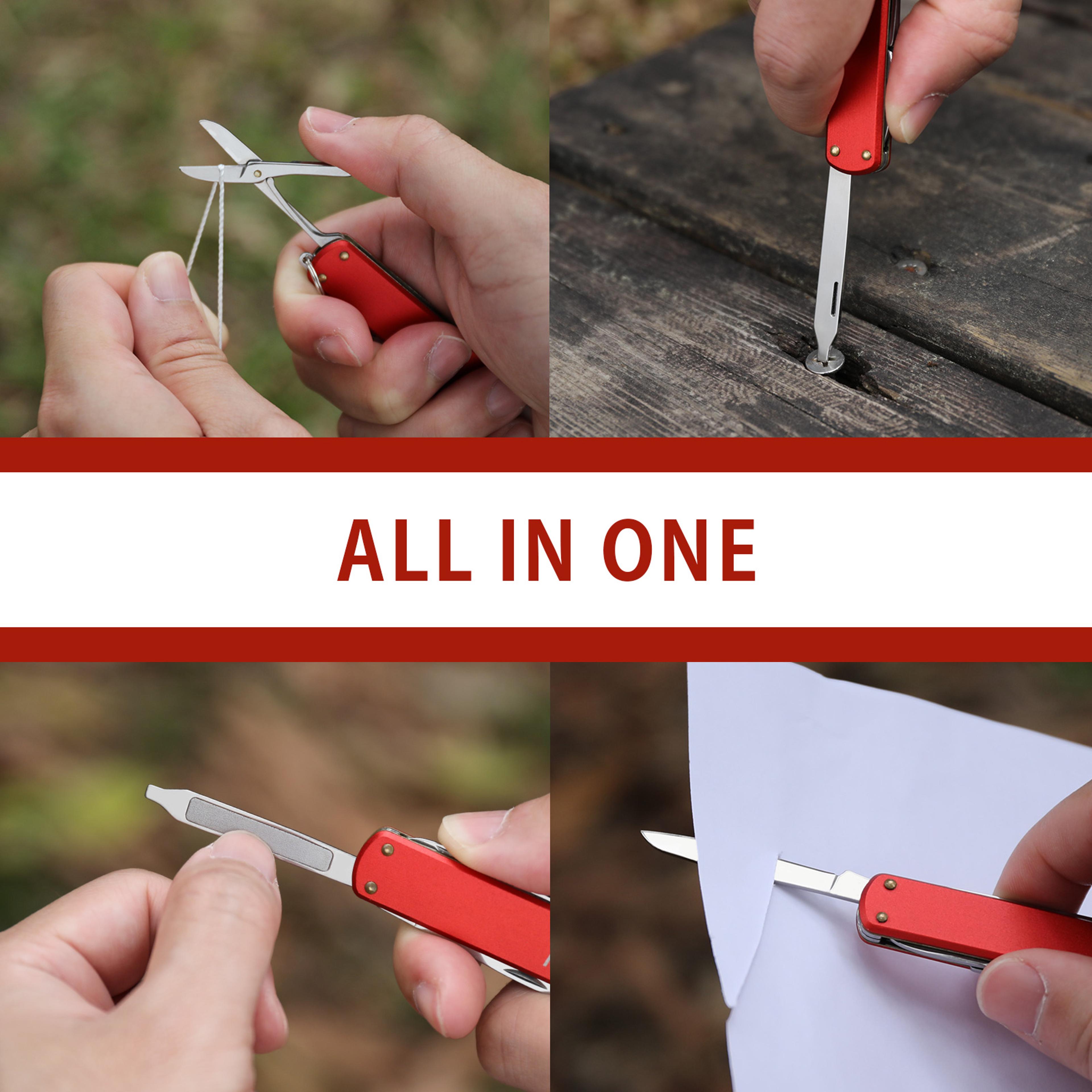Mini Folding Pocket Knife Multifunctional Outdoor Scissors Screwdriver Nail File  Creative Tool 3