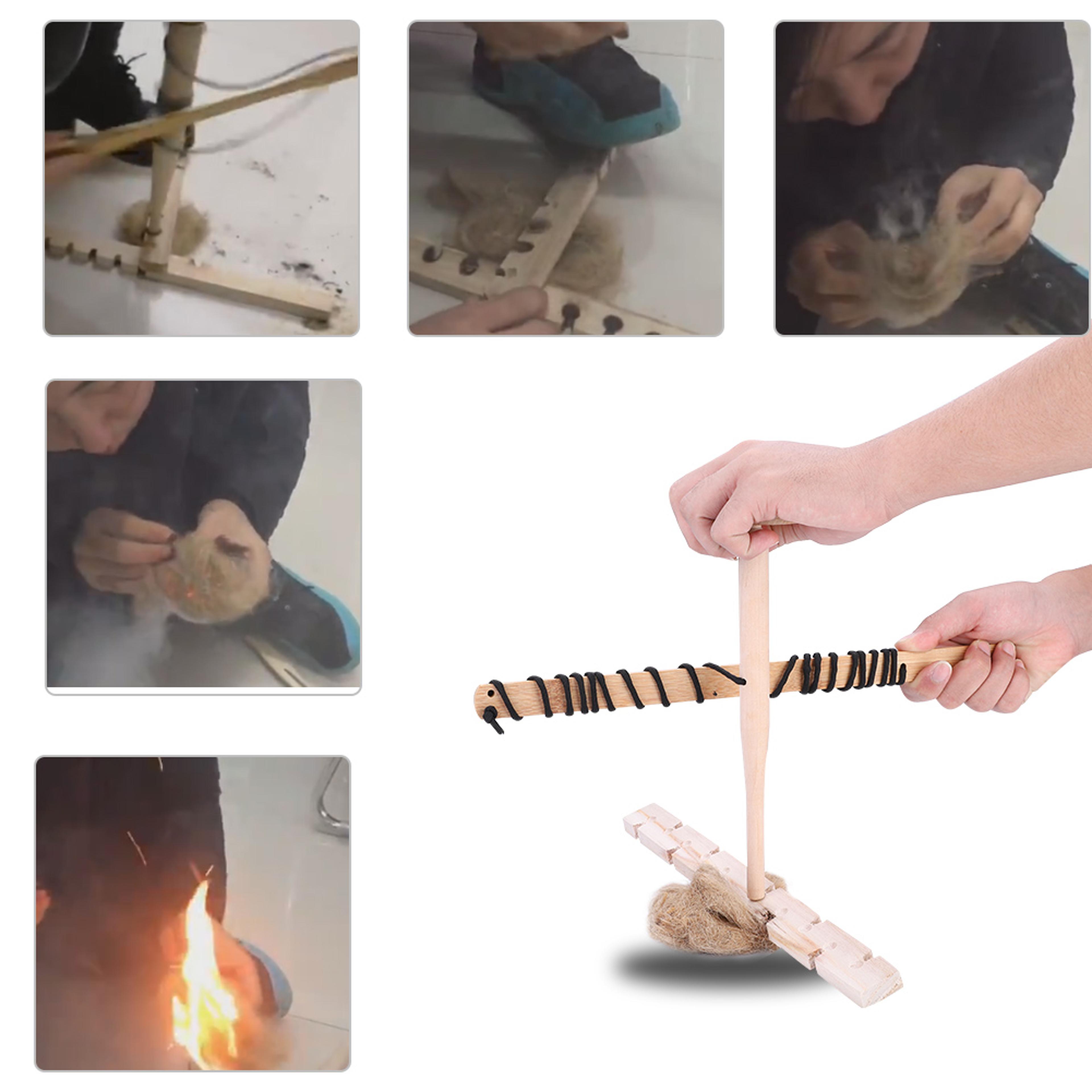 Survival Fire Starter Kit For Outdoor Camping And Emergency Use Wood Drilling Fire Making Tool 5