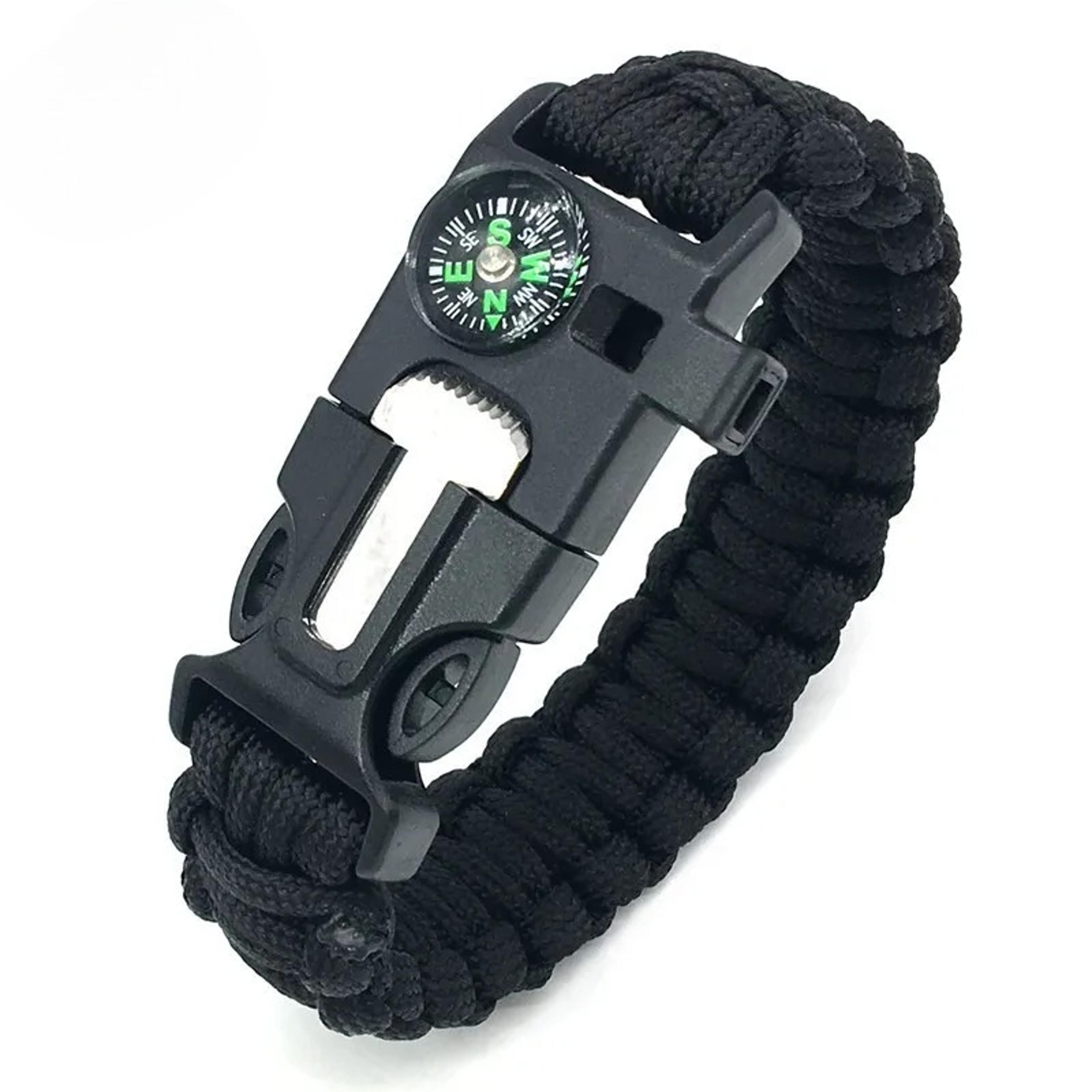 Survival Bracelet With Compass  Whistle Multifunction Tactical Camping Gear 5