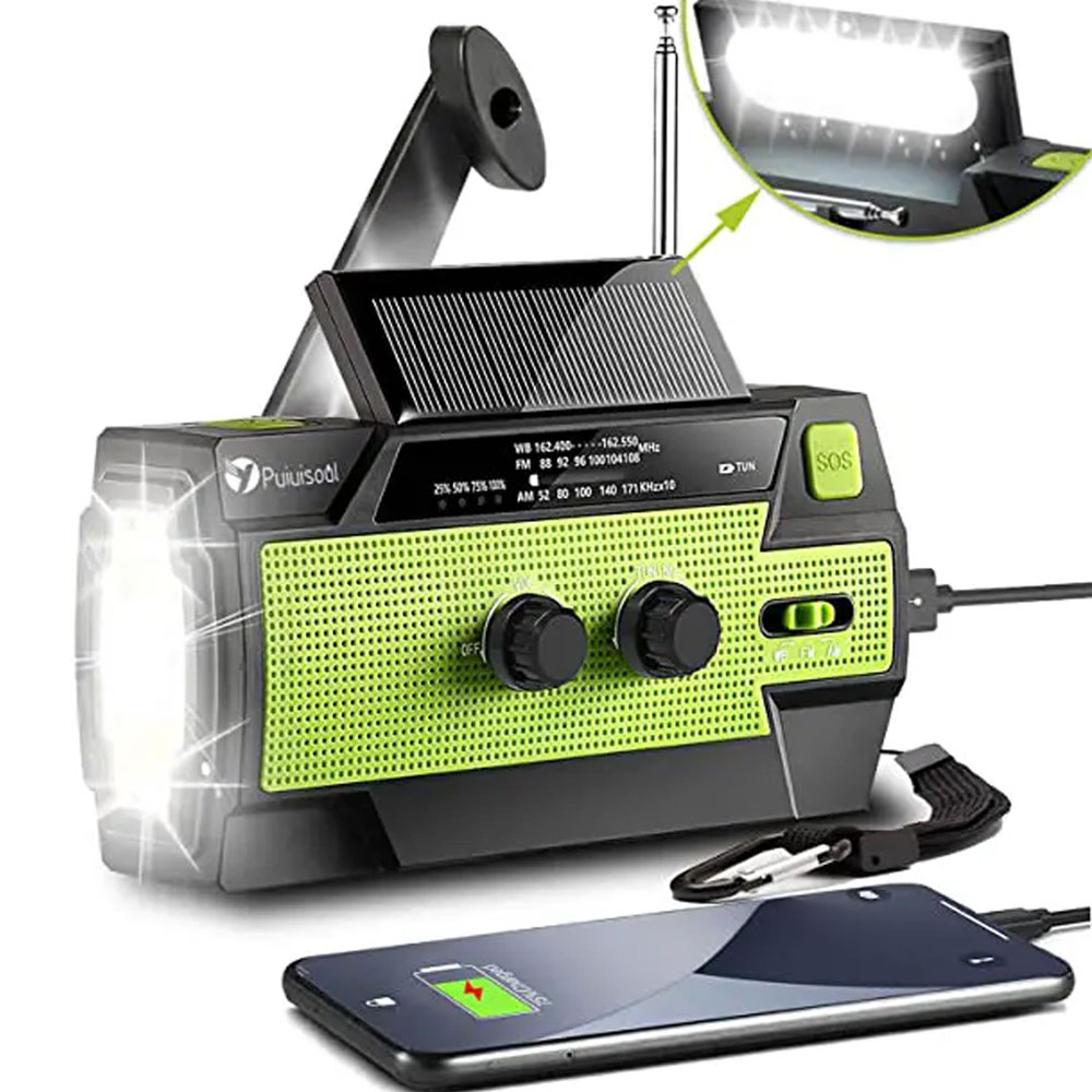 stormready solar hand crank emergency weather radio with led reading light