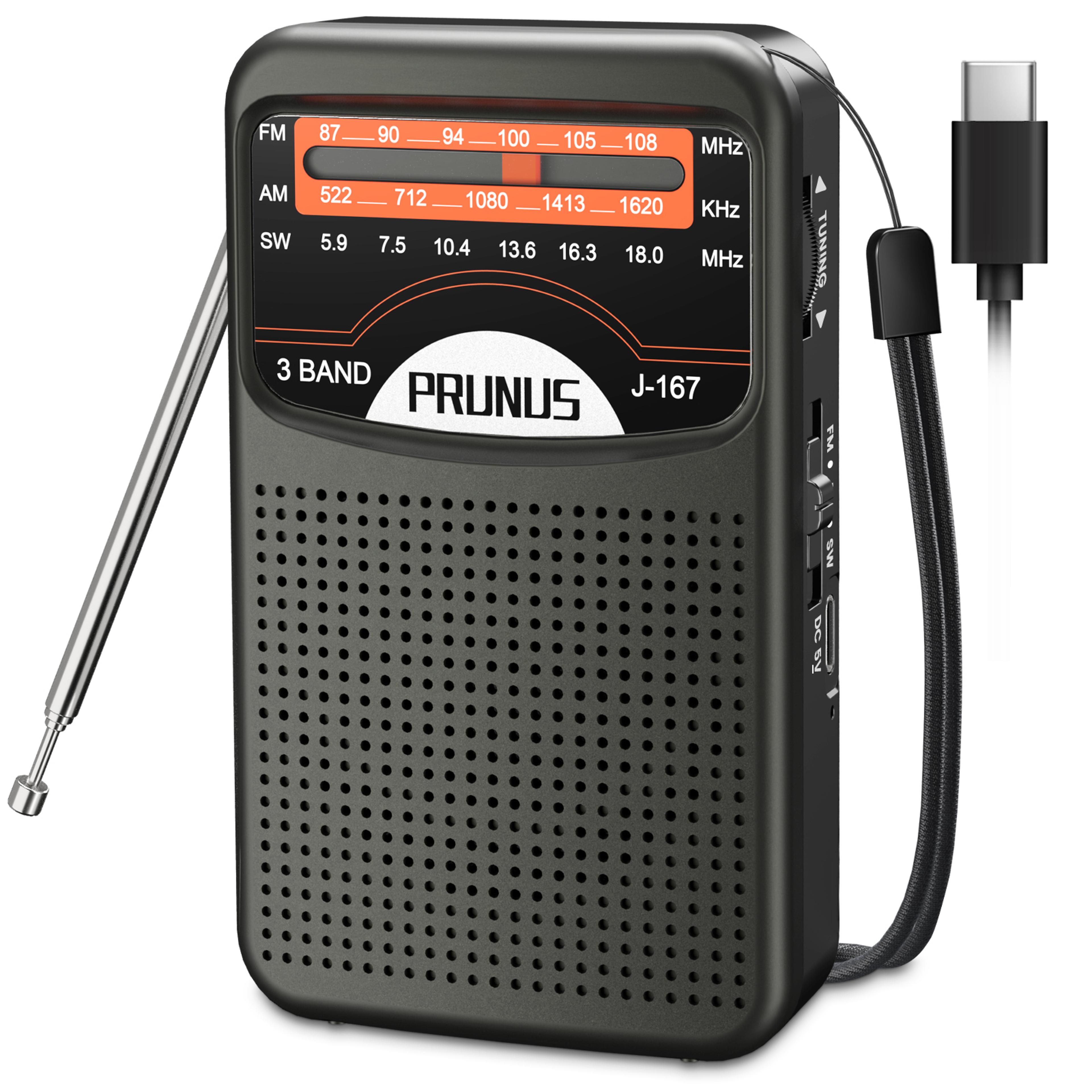 portable am fm shortwave radio with usb-c charging and clear speaker