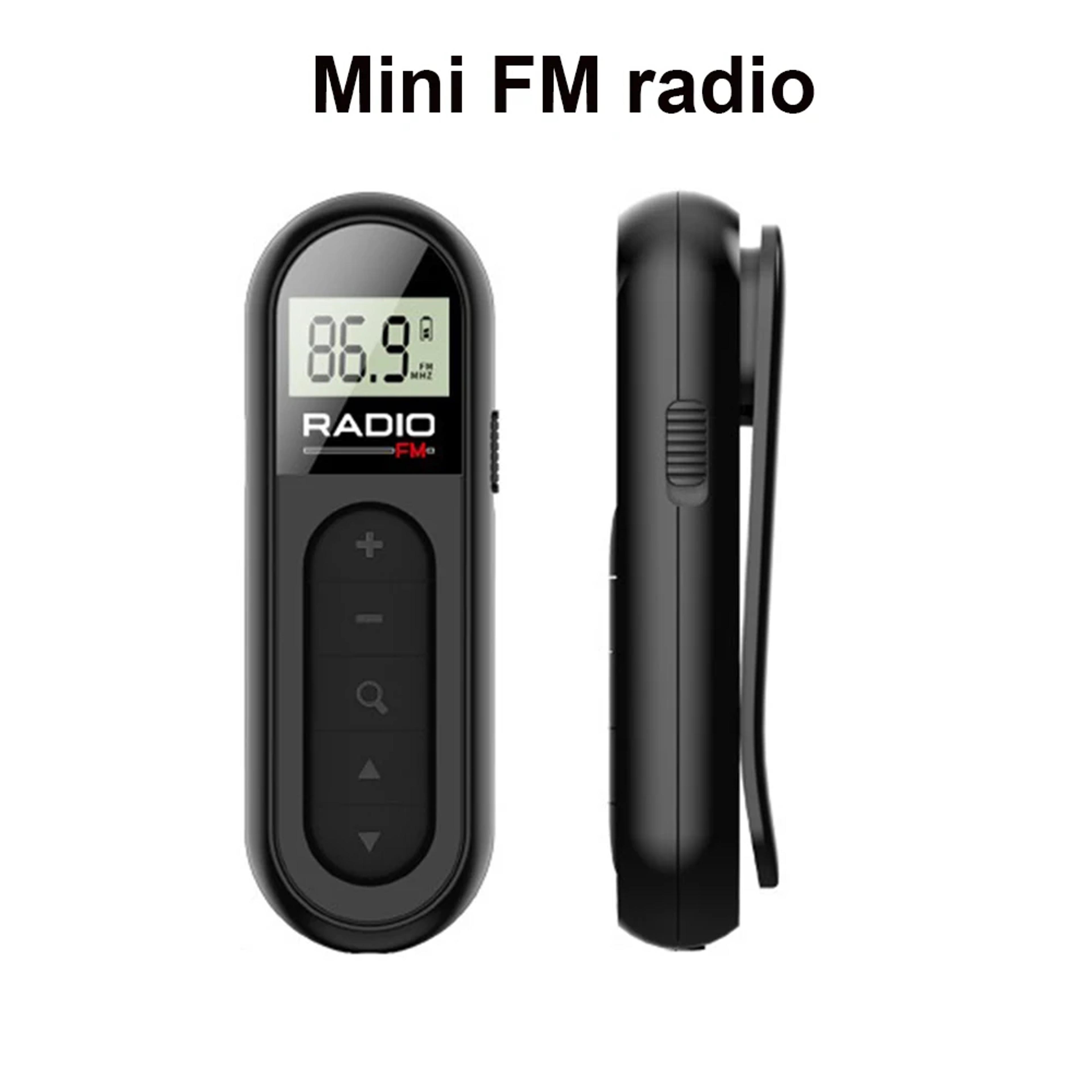 rechargeable portable fm radio with digital tuning and earphones for walking hiking and travel