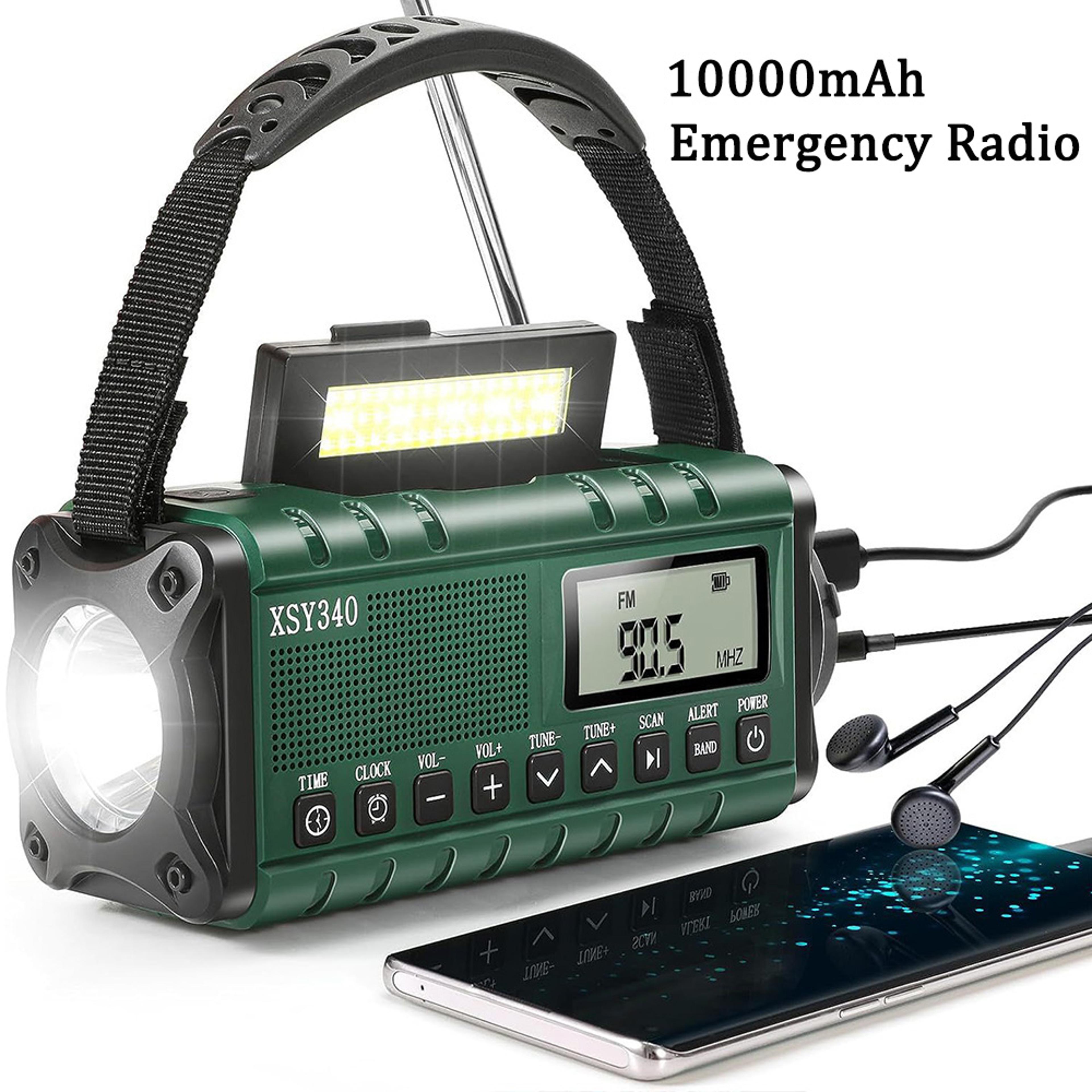 stormready emergency weather radio with solar charger, hand crank radio and power bank