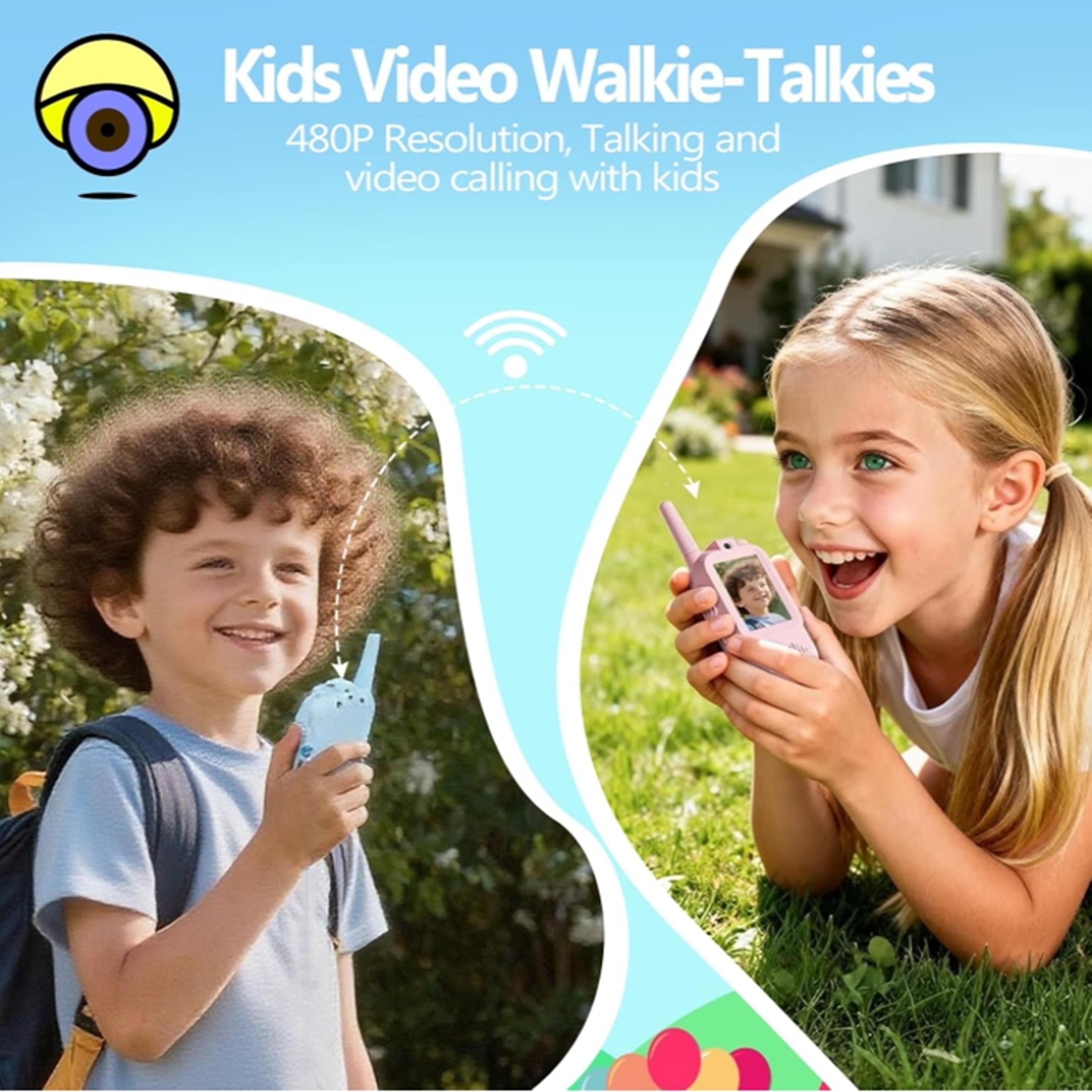 Childrens WalkieTalkie With Display Screen  Video Chat LongRange Voice Converter Perfect Gift For K 1