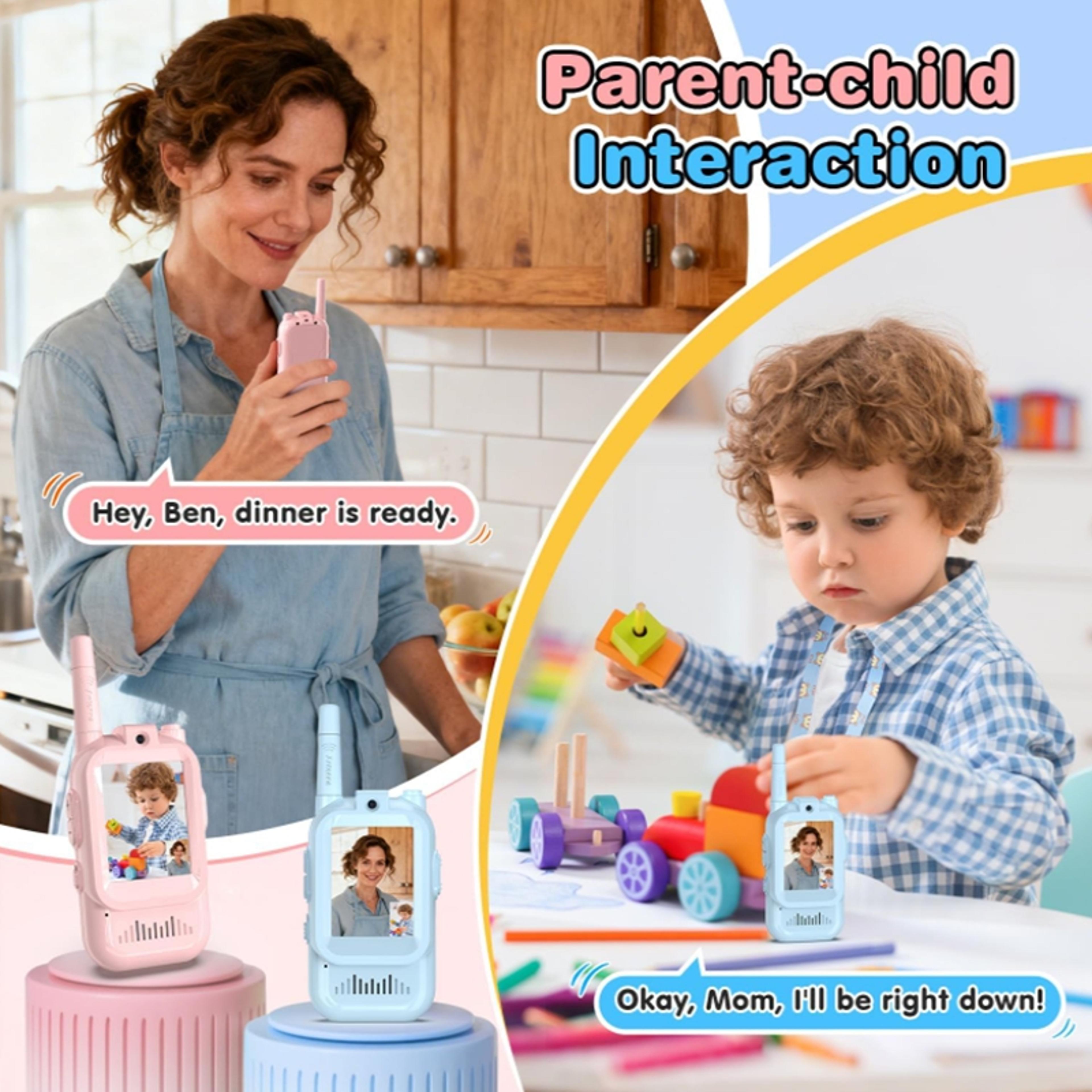 Childrens WalkieTalkie With Display Screen  Video Chat LongRange Voice Converter Perfect Gift For K 5