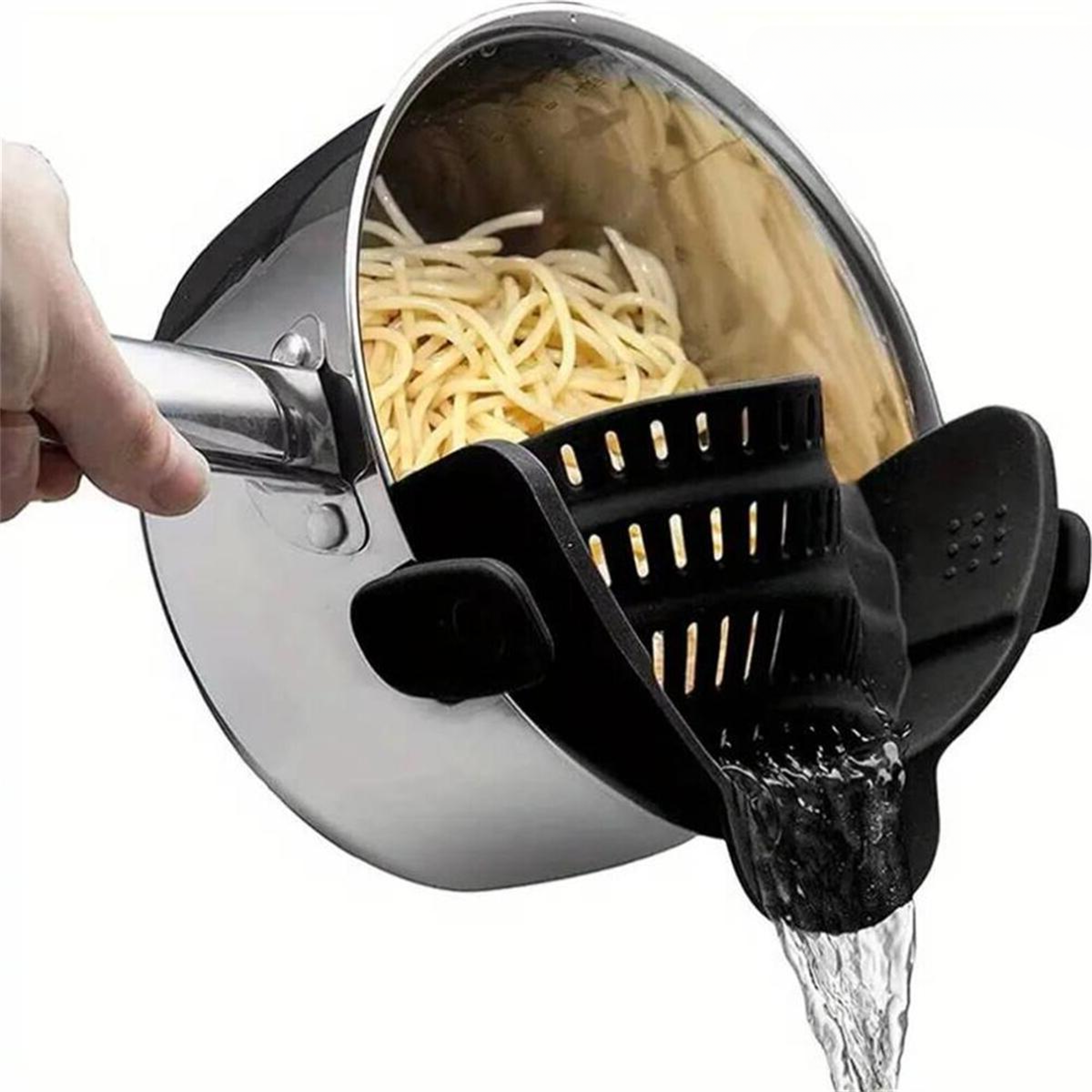 clip on silicone pot strainer for pasta and veggies heat resistant universal drainer
