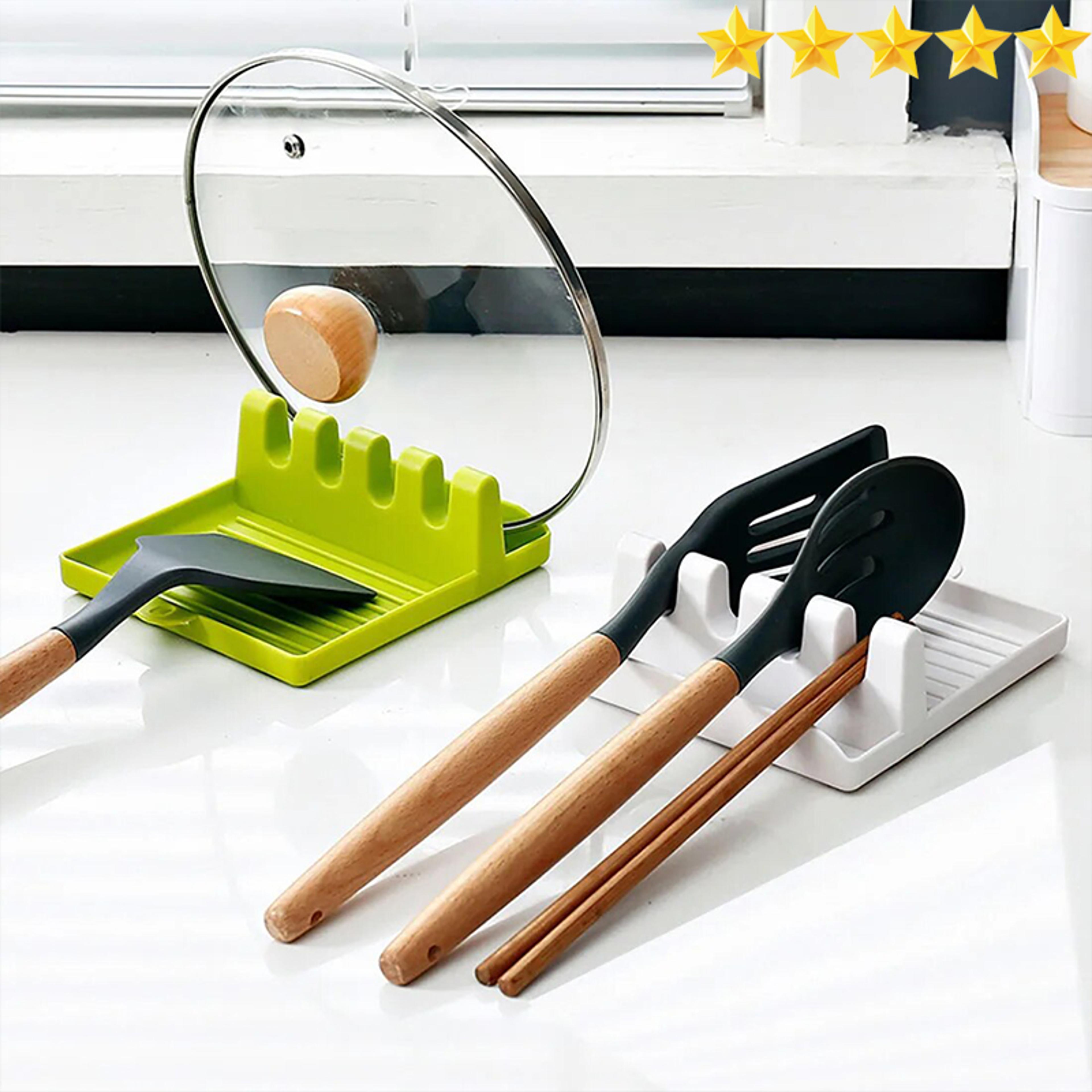 Foldable Spoon Rest With Lid Holder For Stove Top And Countertop 0