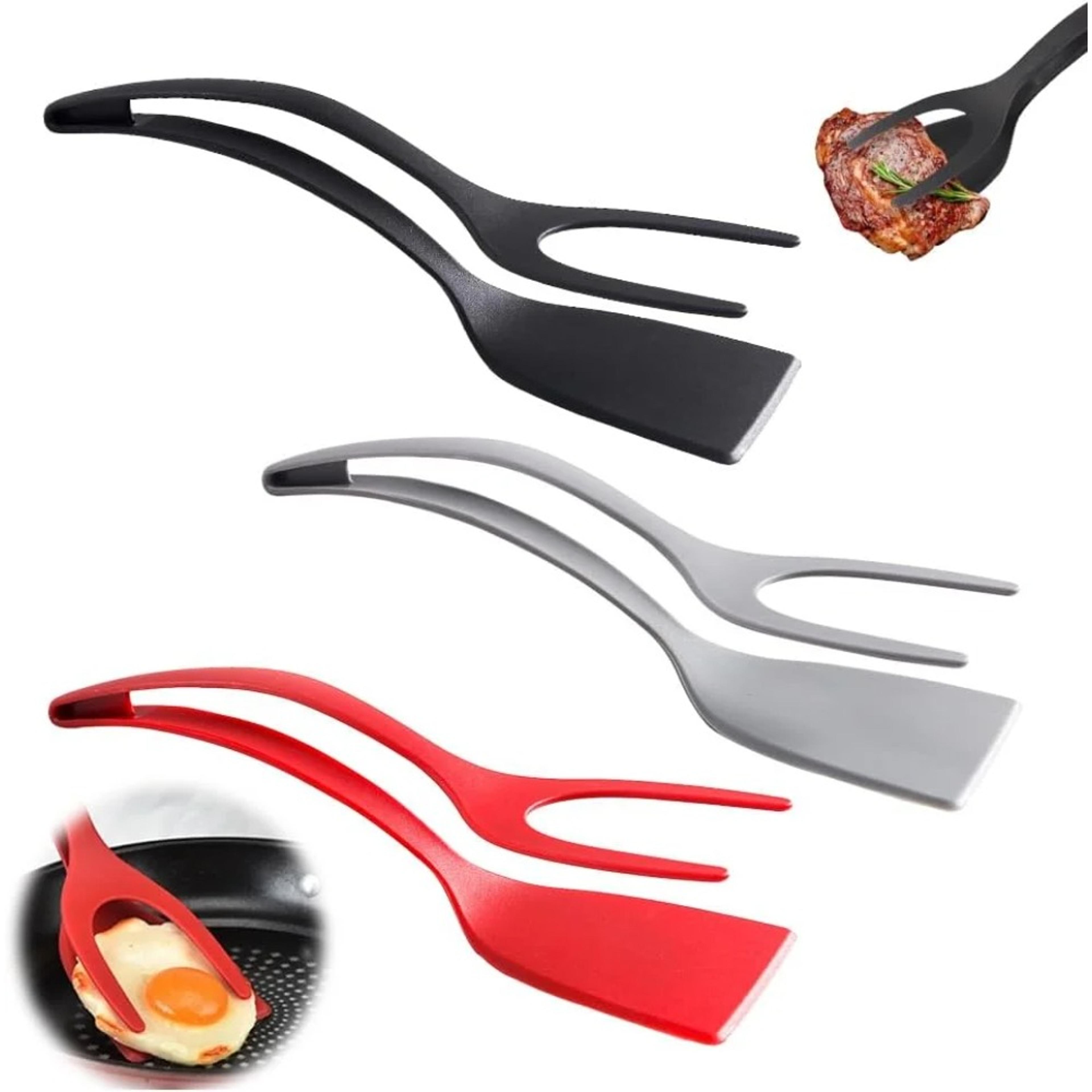 grip and flip spatula tongs for eggs, pancakes and fish