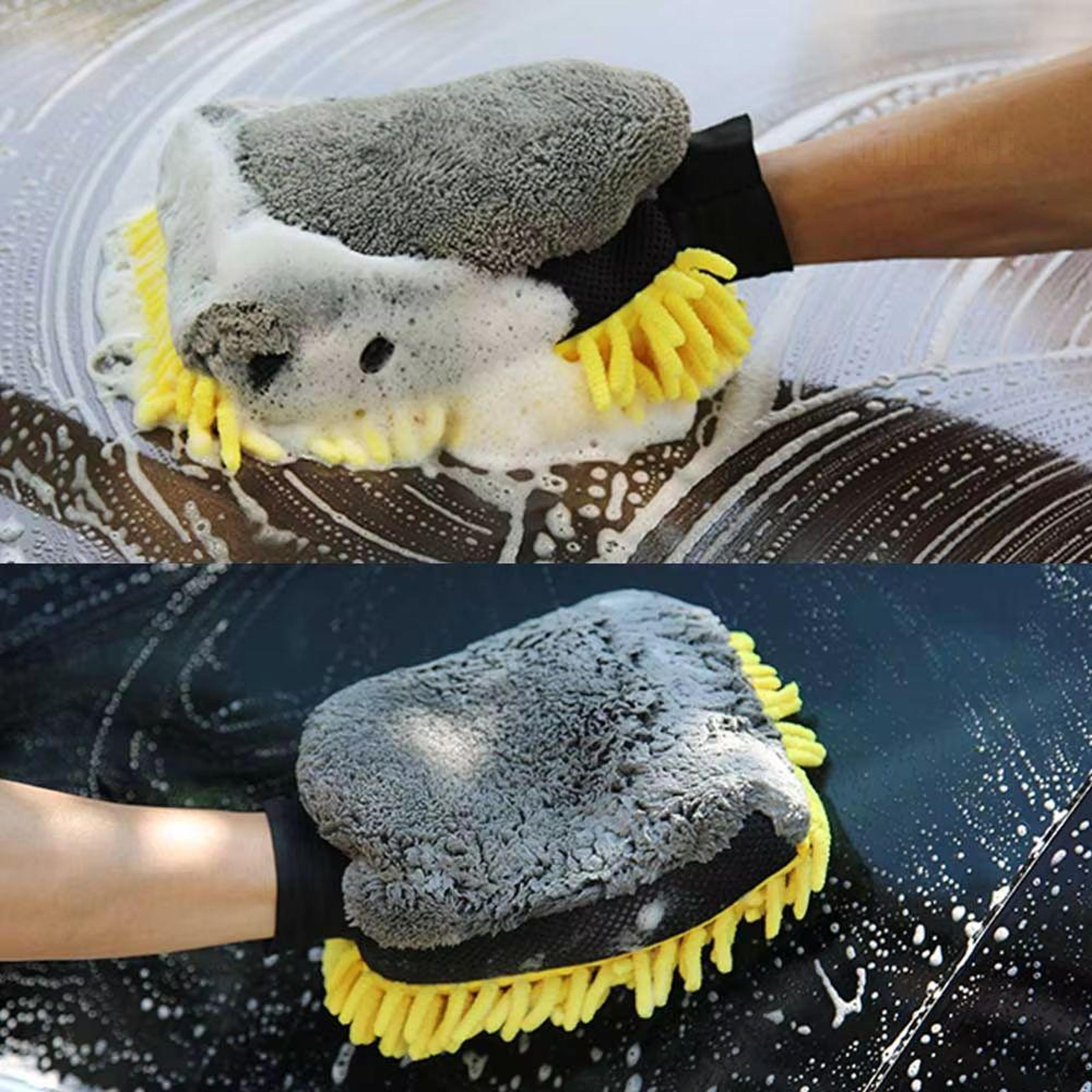 car wash glove soft anti-scratch coral mitt for cleaning, waxing, and detailing