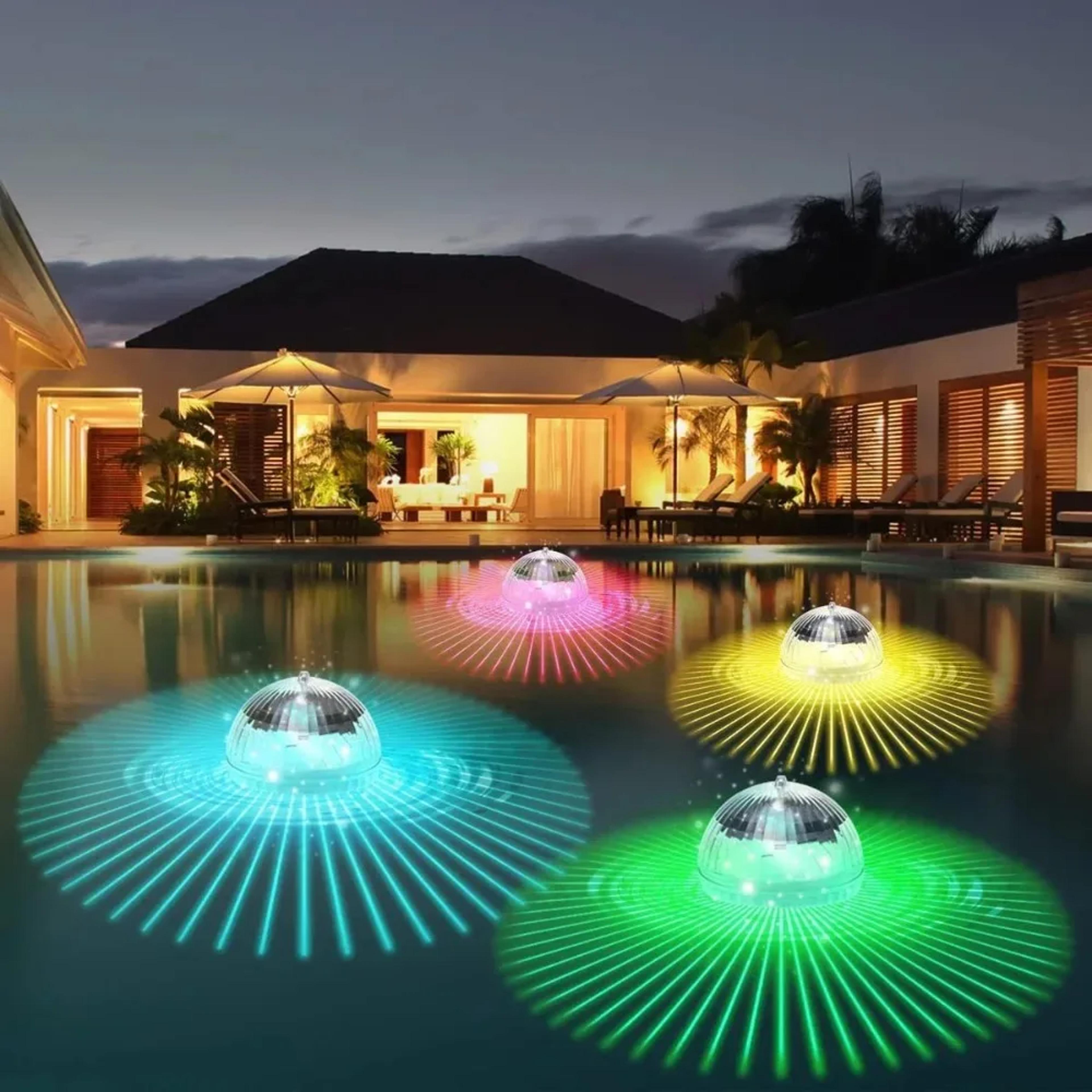 solar floating led pool light multi-color changing, waterproof & solar-powered lamp for fish tanks & ponds