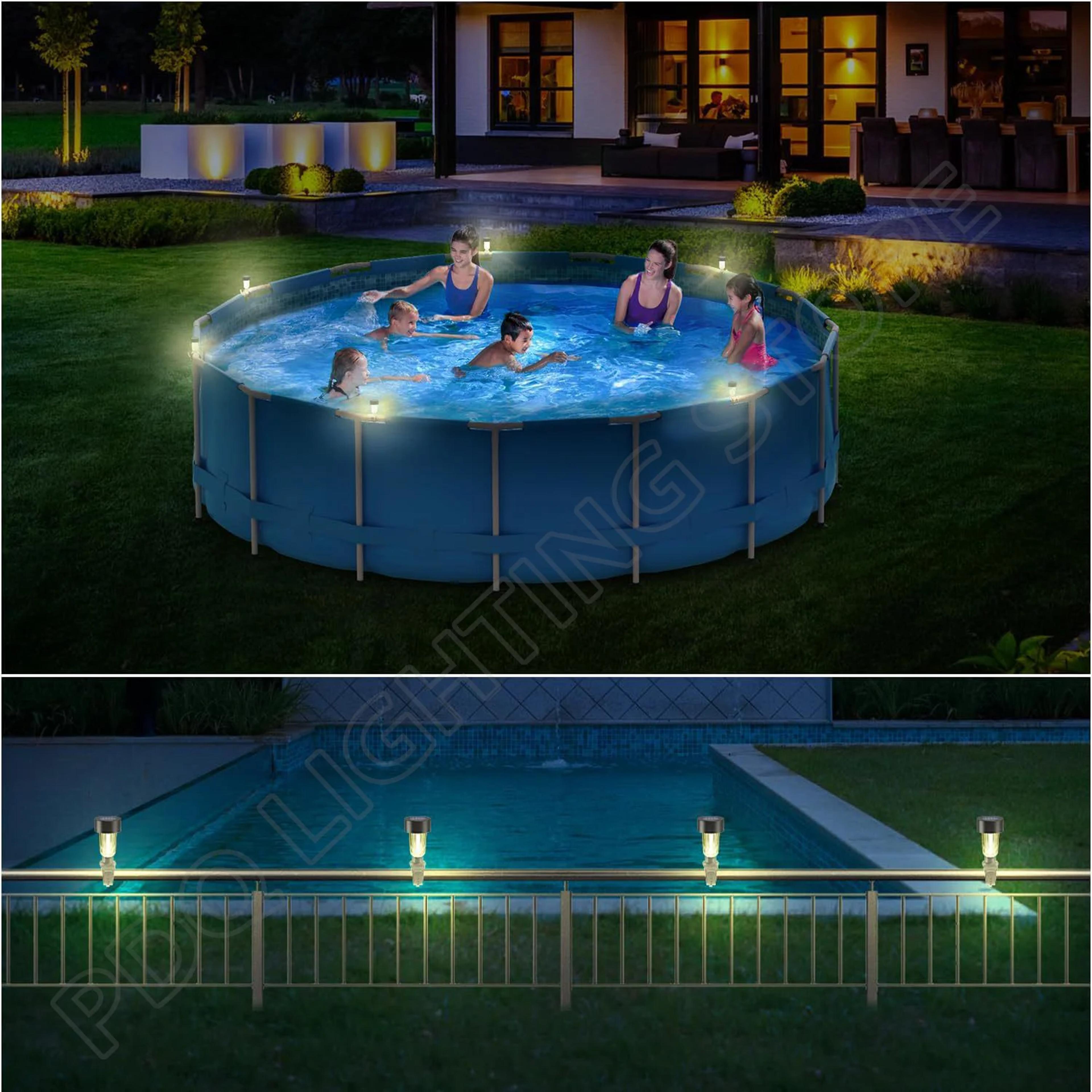 Solar Pool Light Frame For Outdoor Pool Fence Waterproof LED Lighting For Garden  Swimming Pool Dec 0