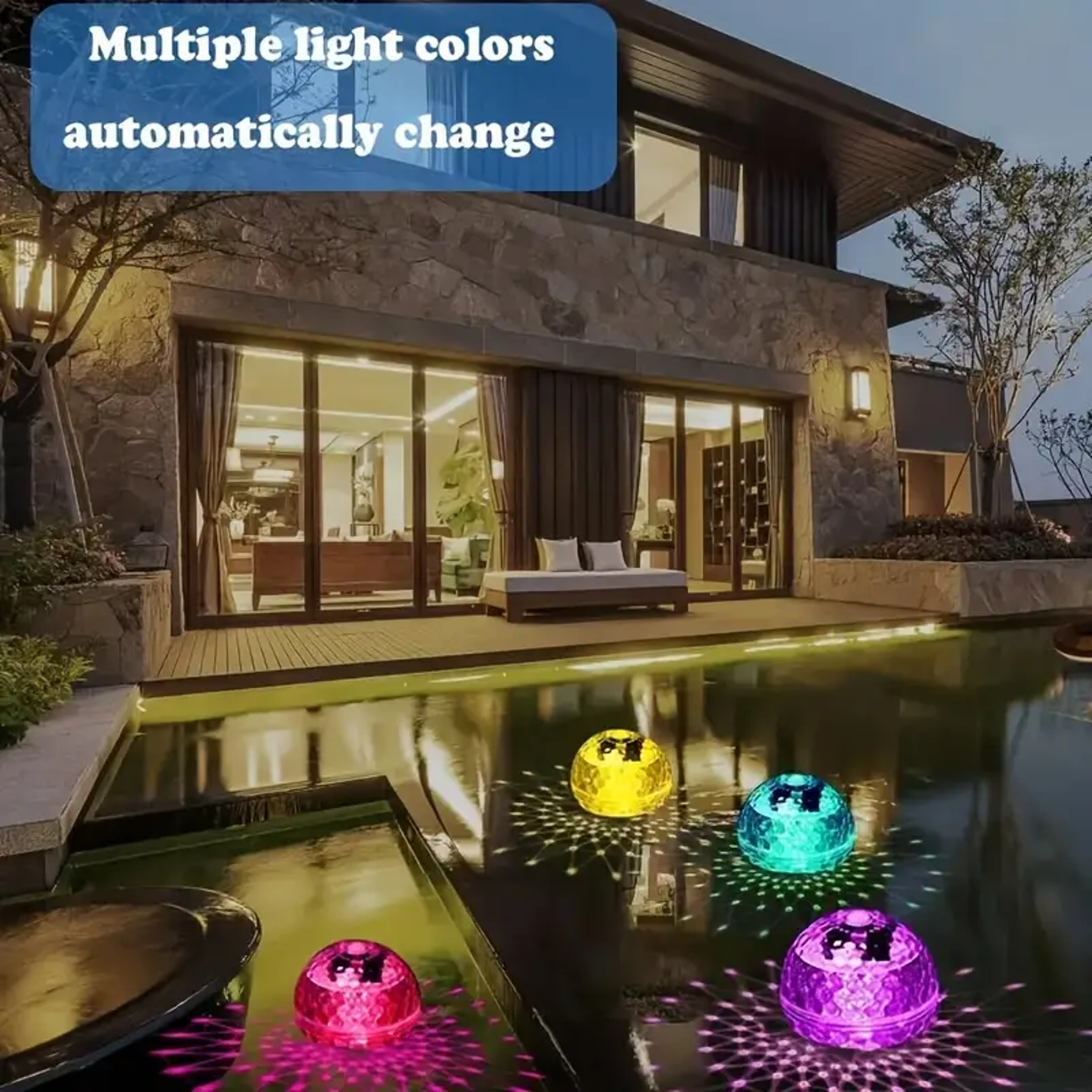 Solar Floating LED Lights For Swimming Pools  Ponds Waterproof MultiColor Changing Lamp For Fish Ta 4
