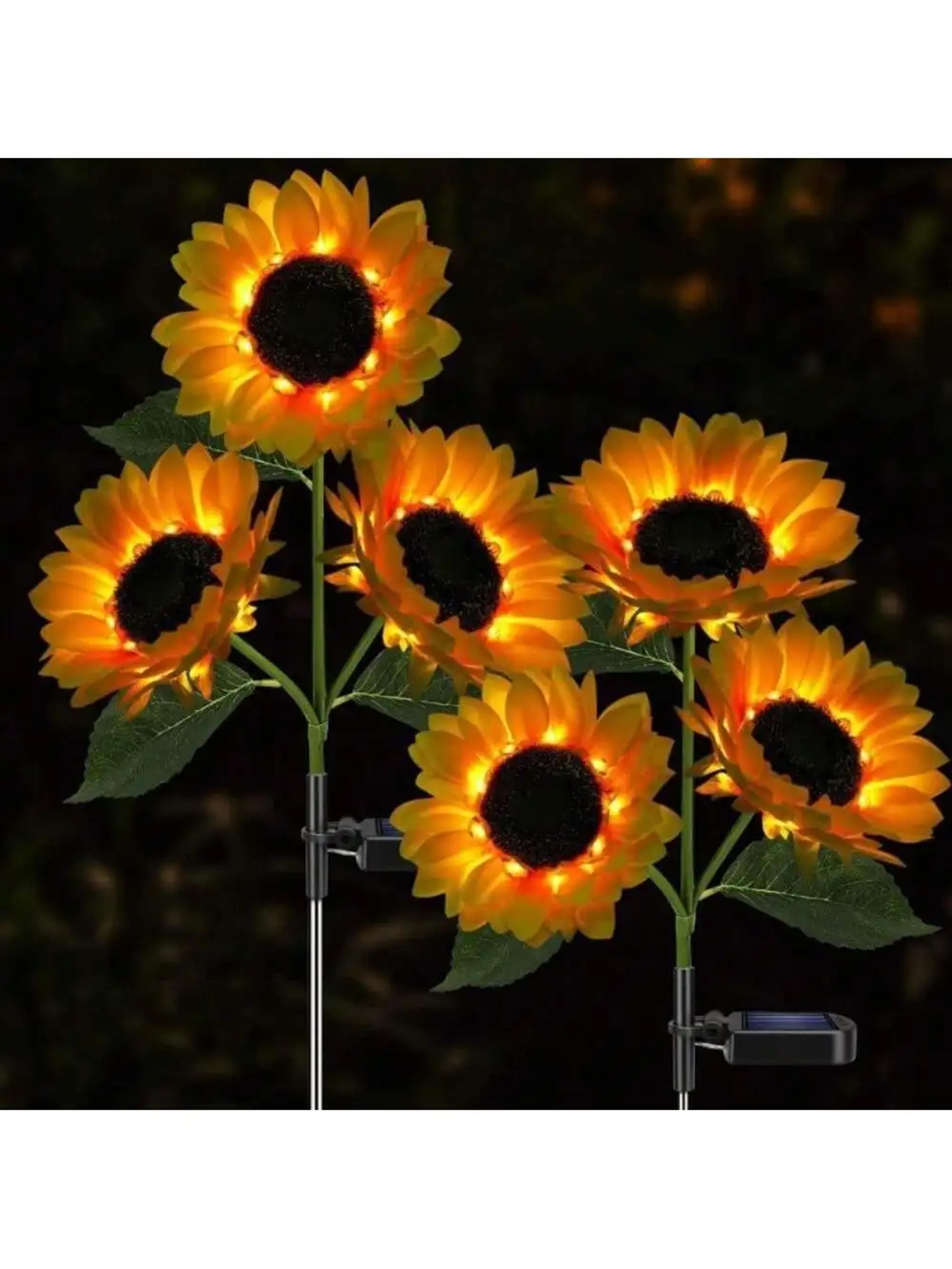 solar powered sunflower light for outdoor garden waterproof led ground lamp for lawn & courtyard decoration