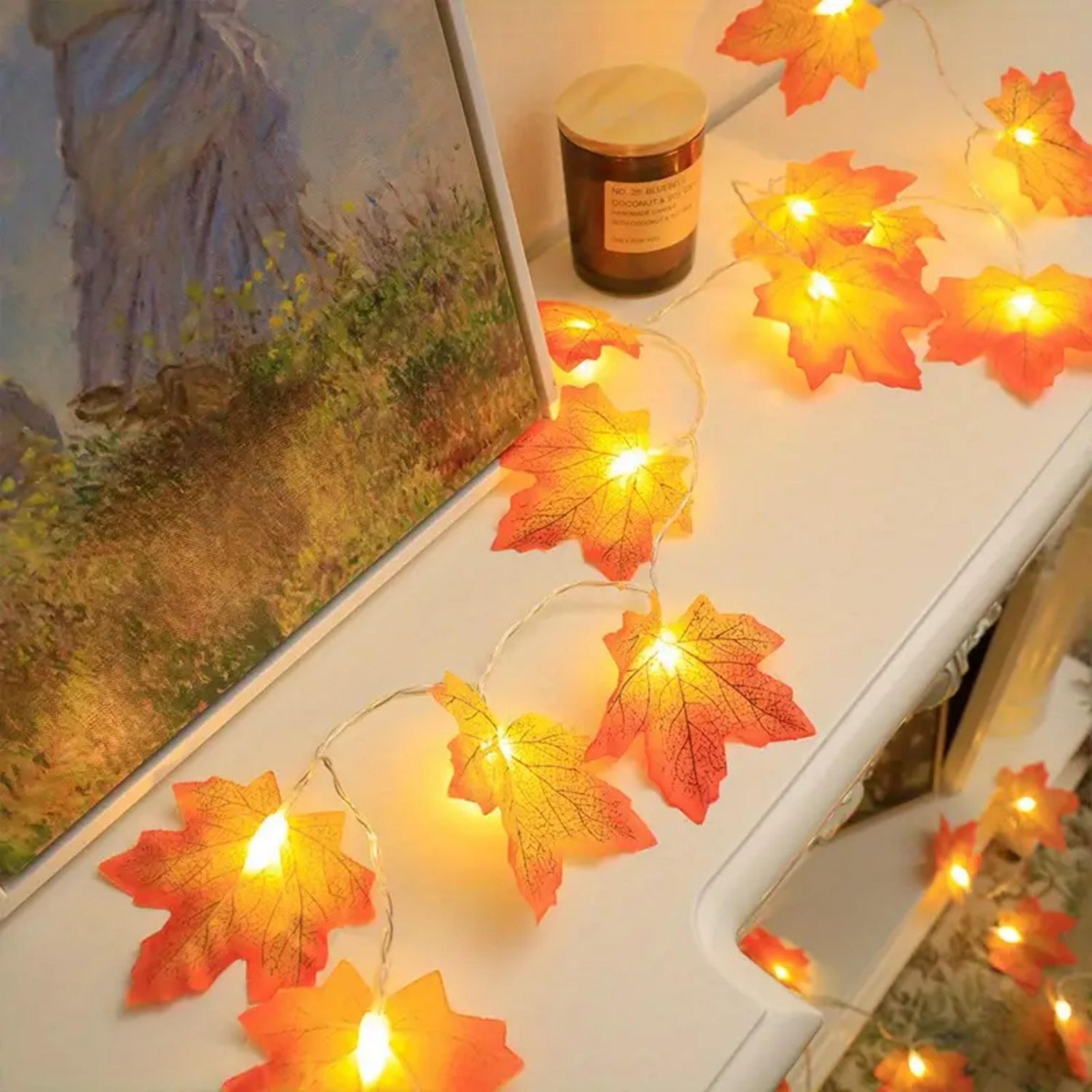 Maple Leaf String Fairy Lights Battery Powered LED Lights For Home Party Holiday  Outdoor Decoratio 2