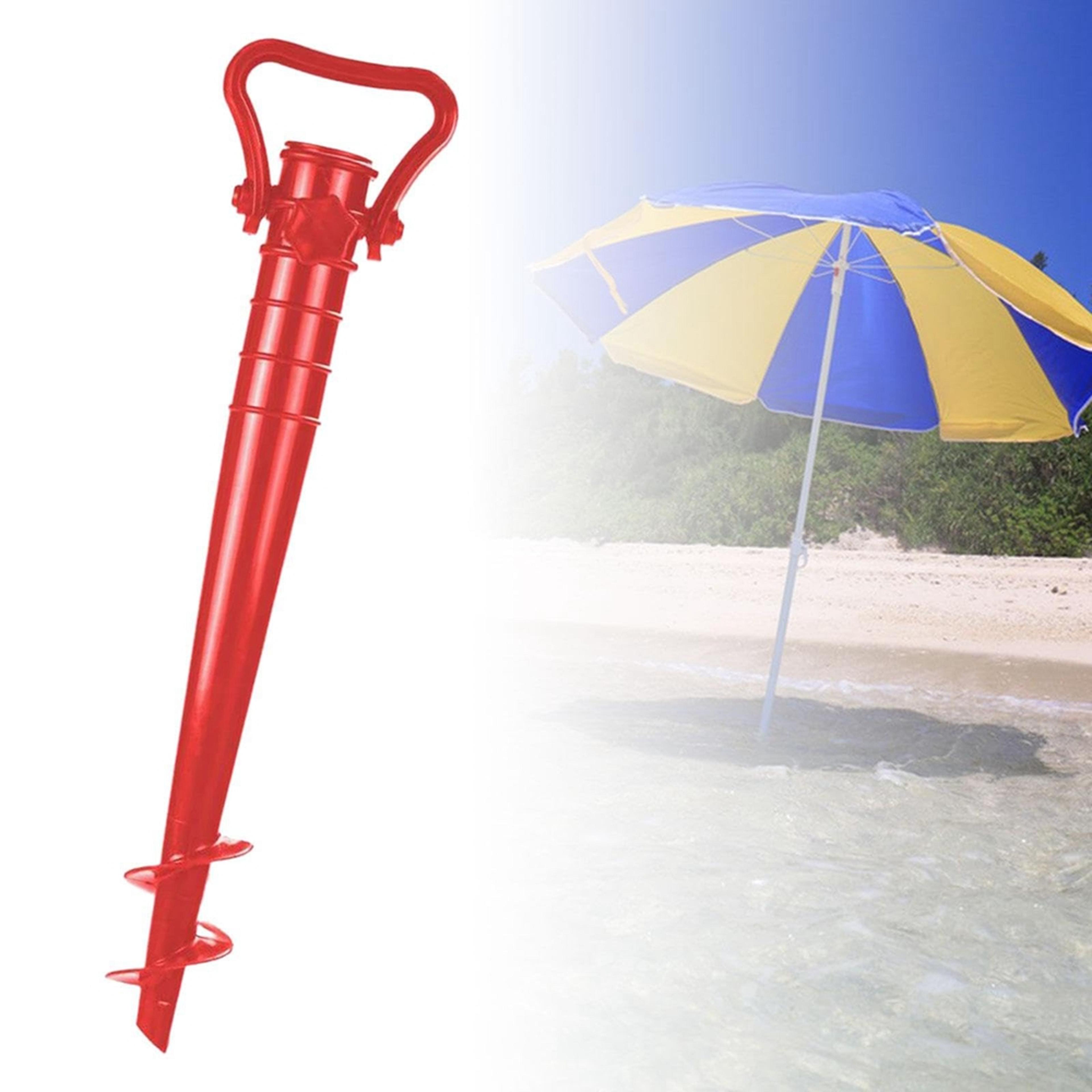 red beach umbrella anchor screw outdoor garden stand for grass and terraces