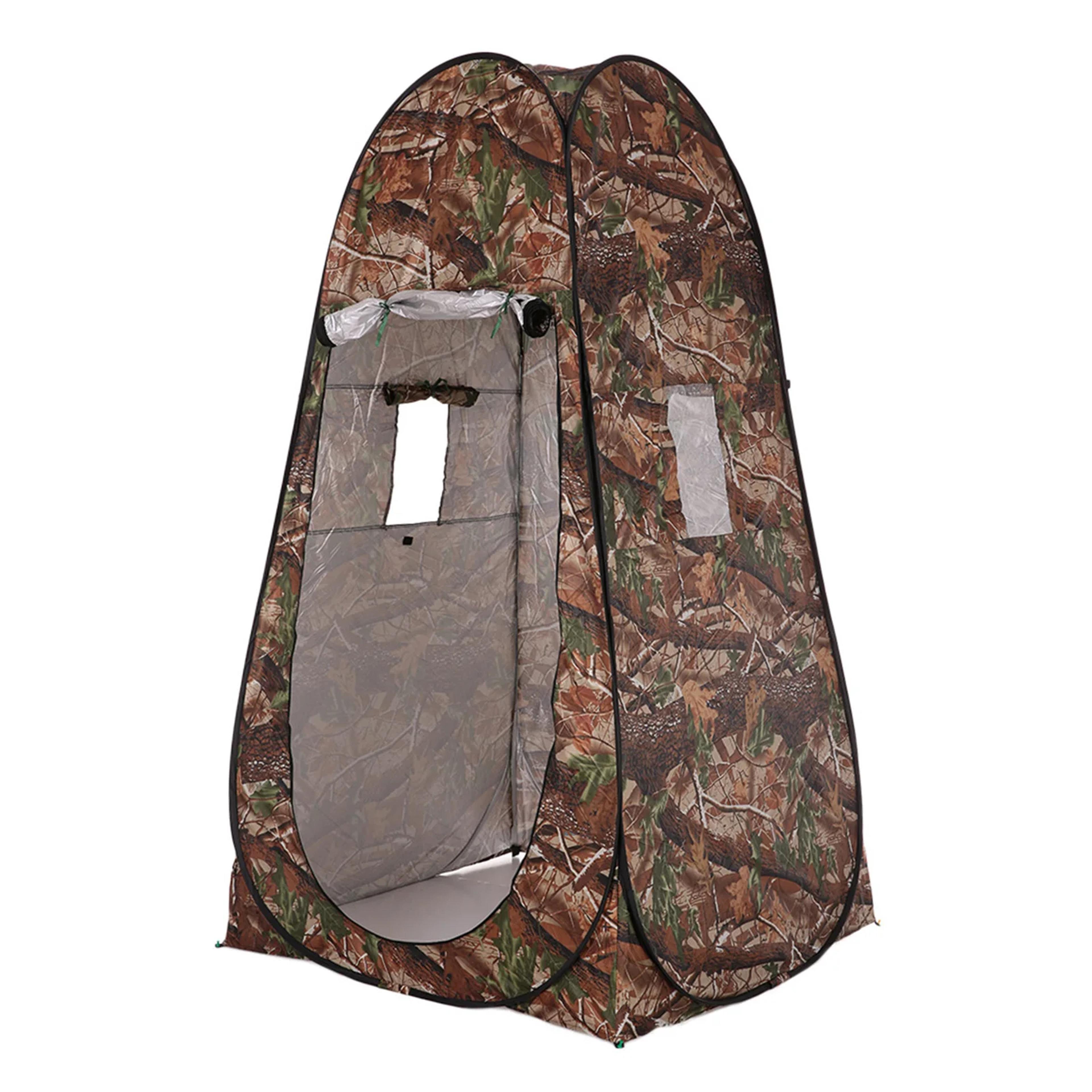 camouflage pop up privacy tent portable shower, toilet, and changing tent for outdoor adventures
