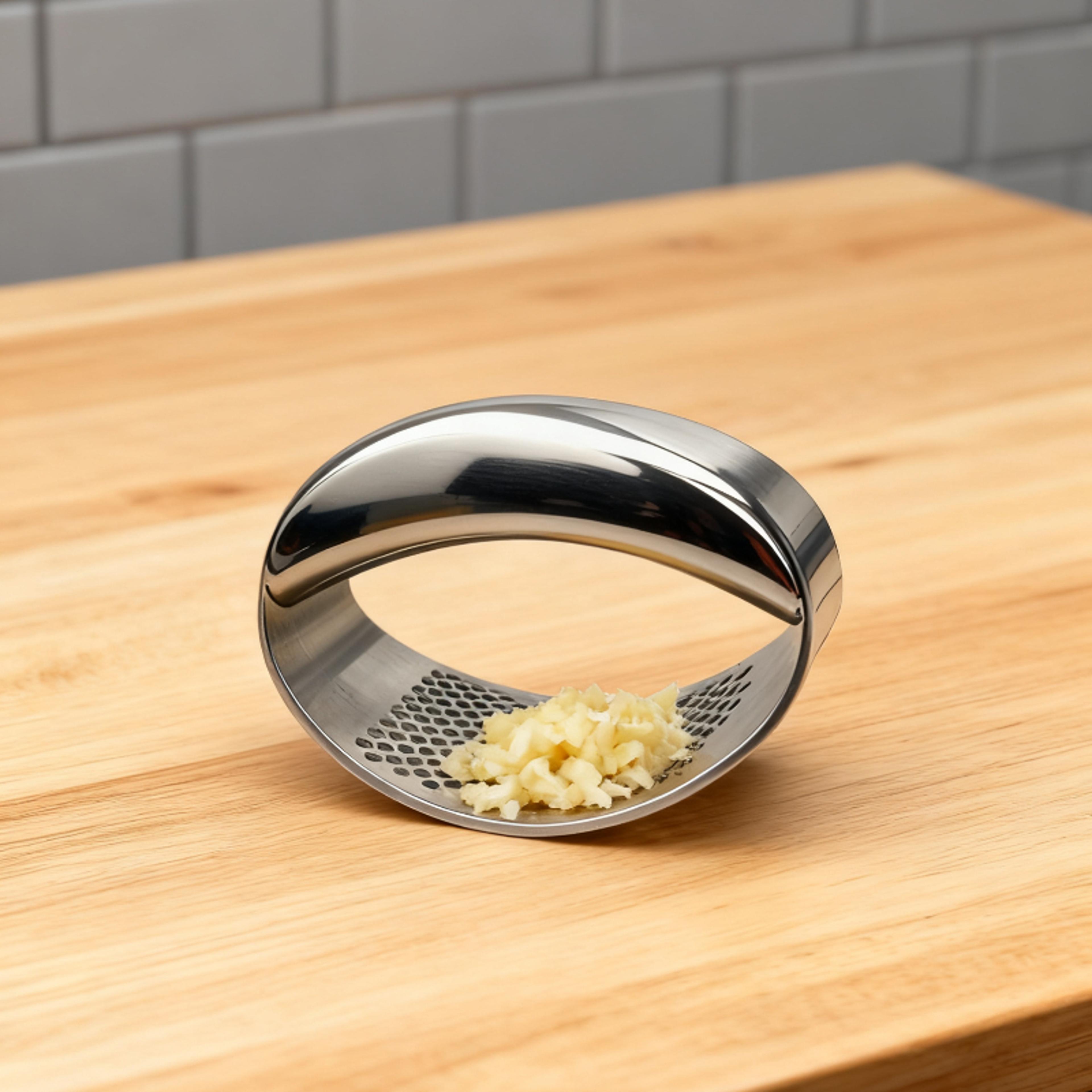 stainless steel garlic press ring manual garlic crusher tool for effortless mincing