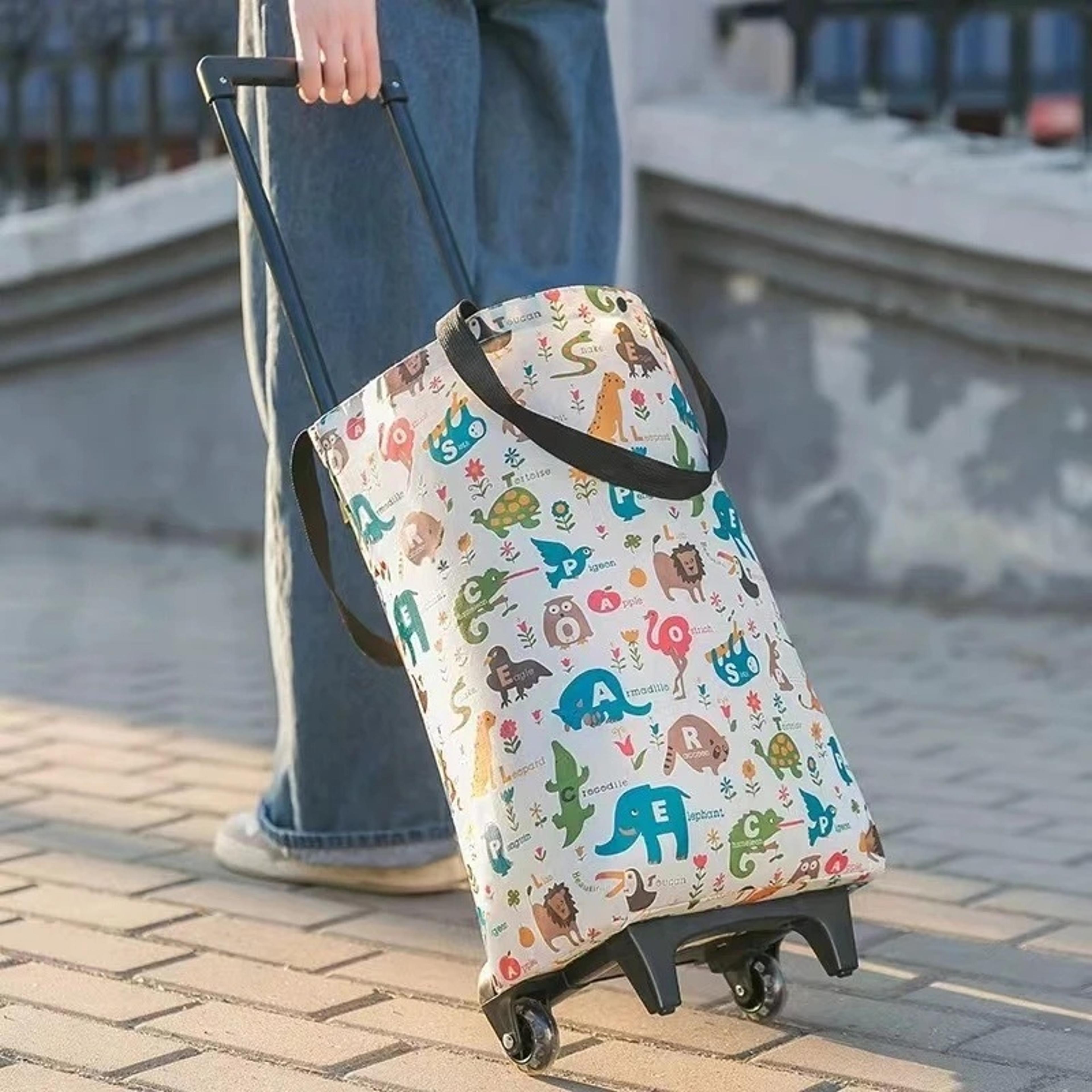 foldable shopping bag large capacity oxford cloth grocery tote