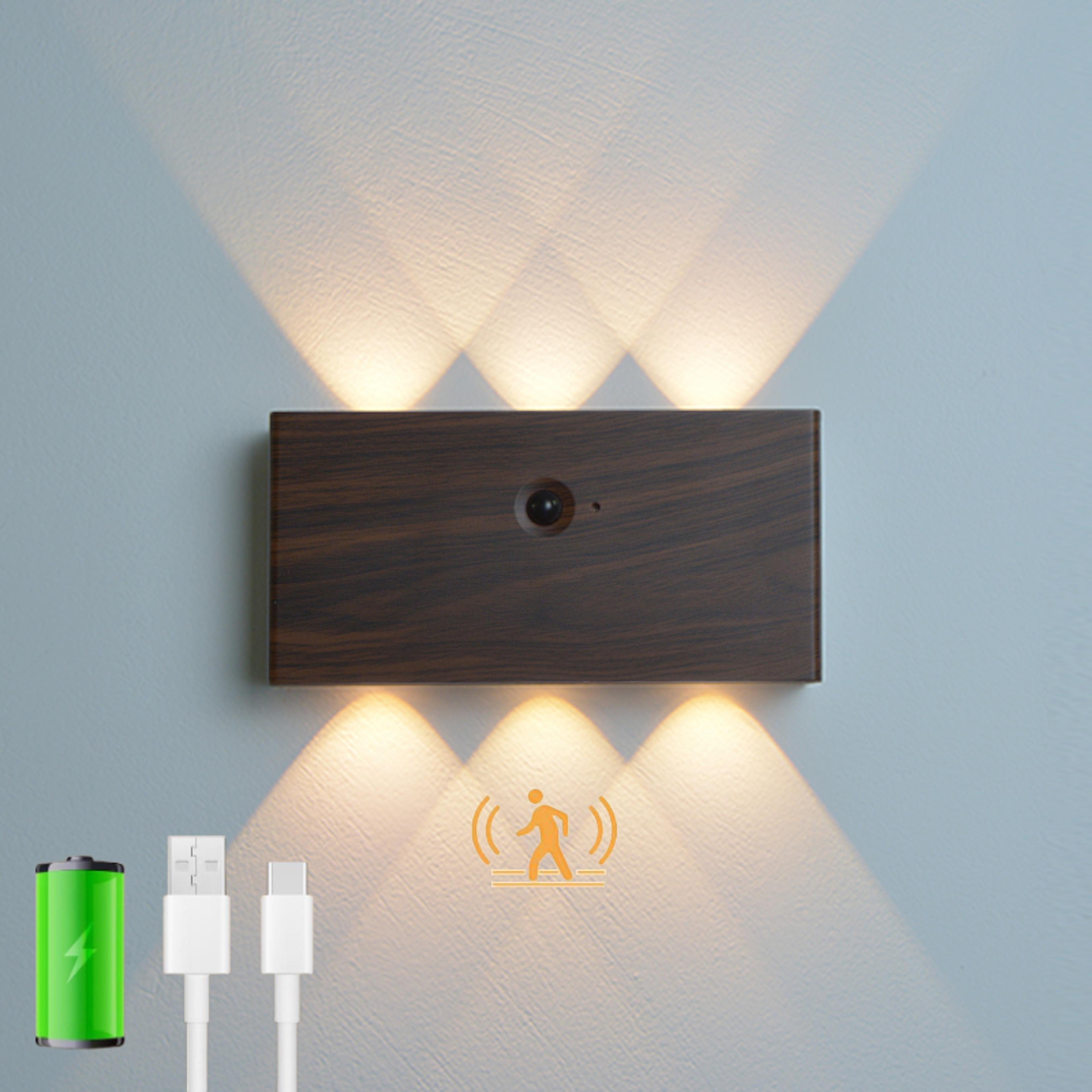 Rechargeable LED Motion Sensor Wall Light Wireless Battery Operated Indoor Wall Lamp 0