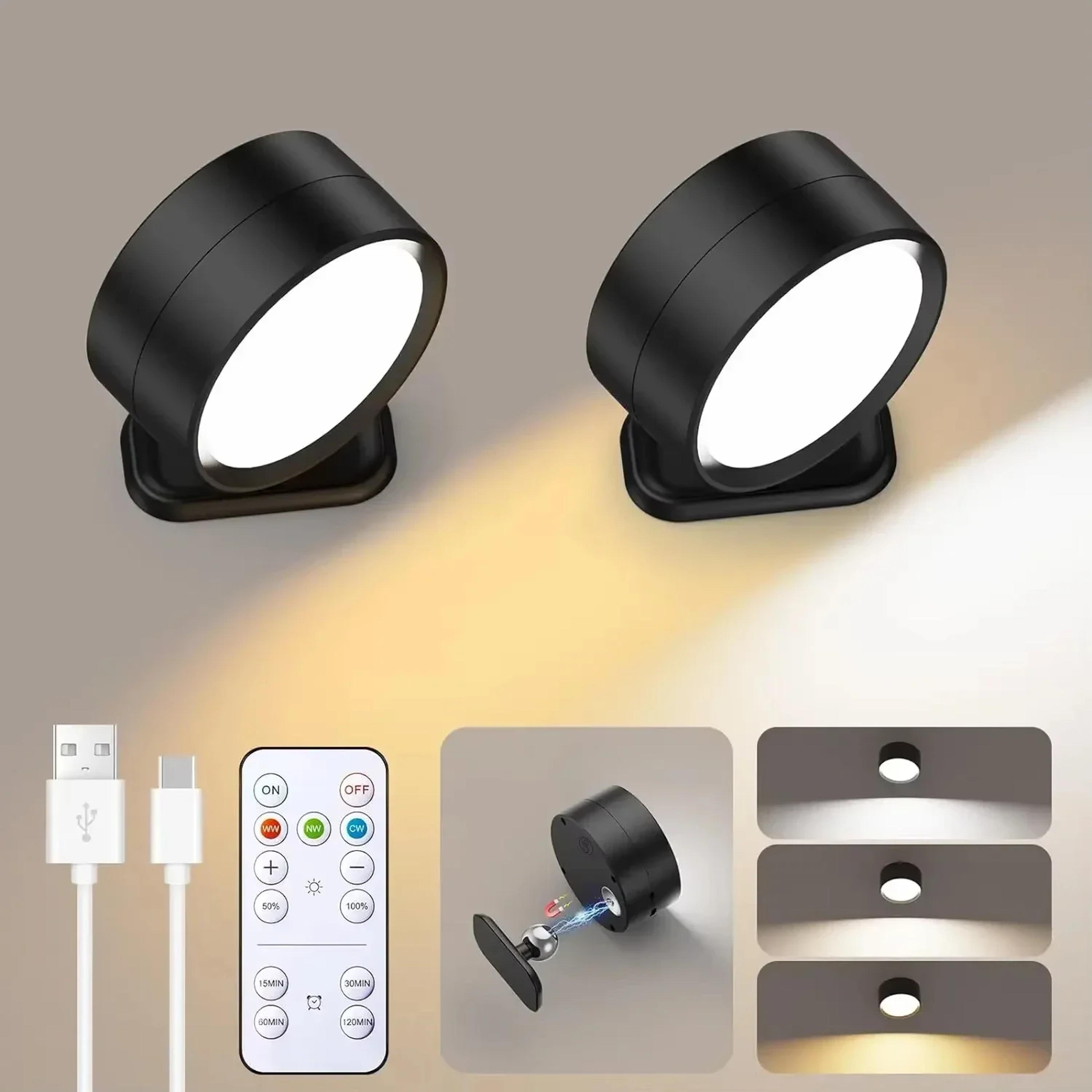 Magnetic LED Wall Light Rechargeable Reading Lamp With Remote Control And Degree Rotation 9