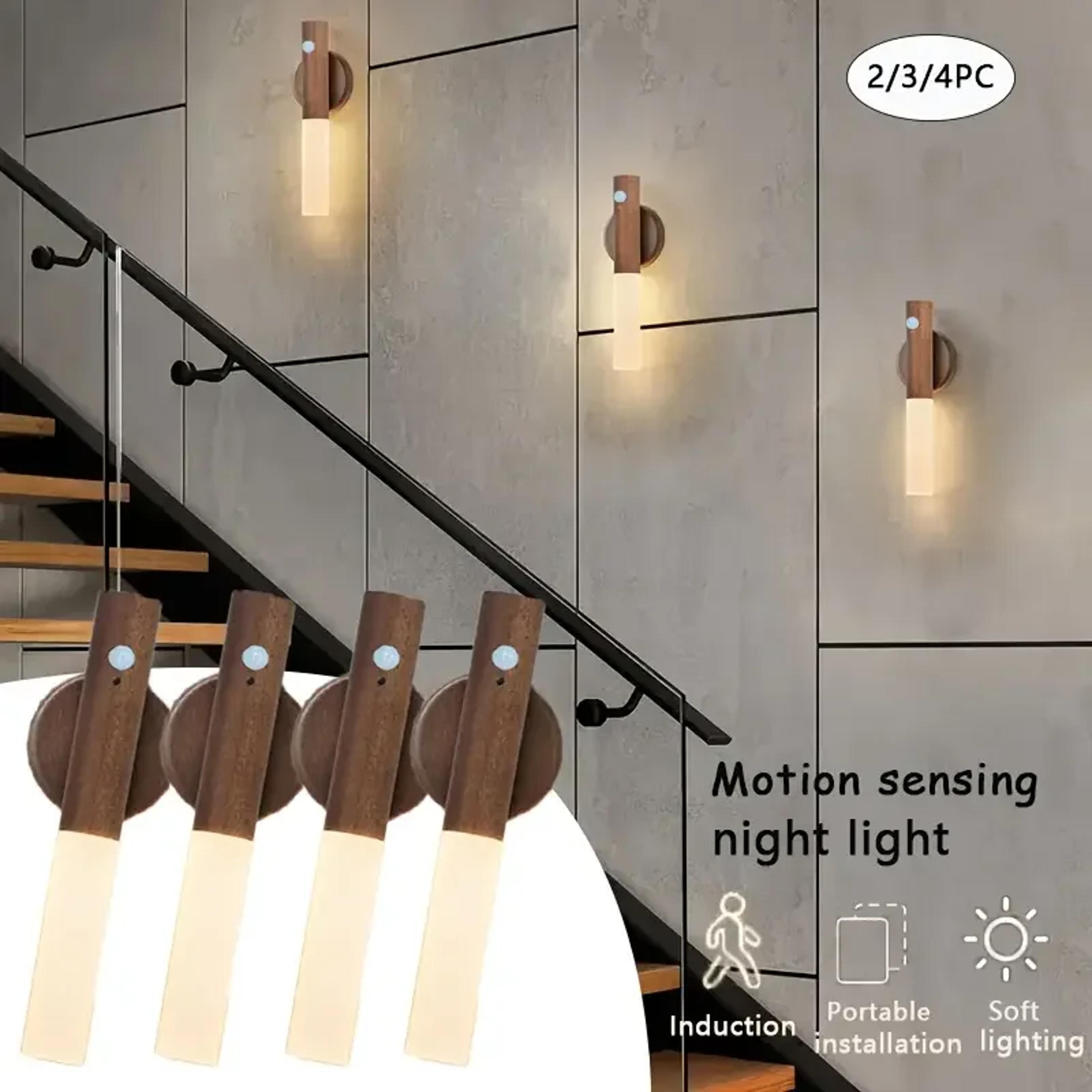 Smart Motion Sensor Night Light Rechargeable LED Magnetic Cabinet Light For Bedroom Kitchen Hallway 0