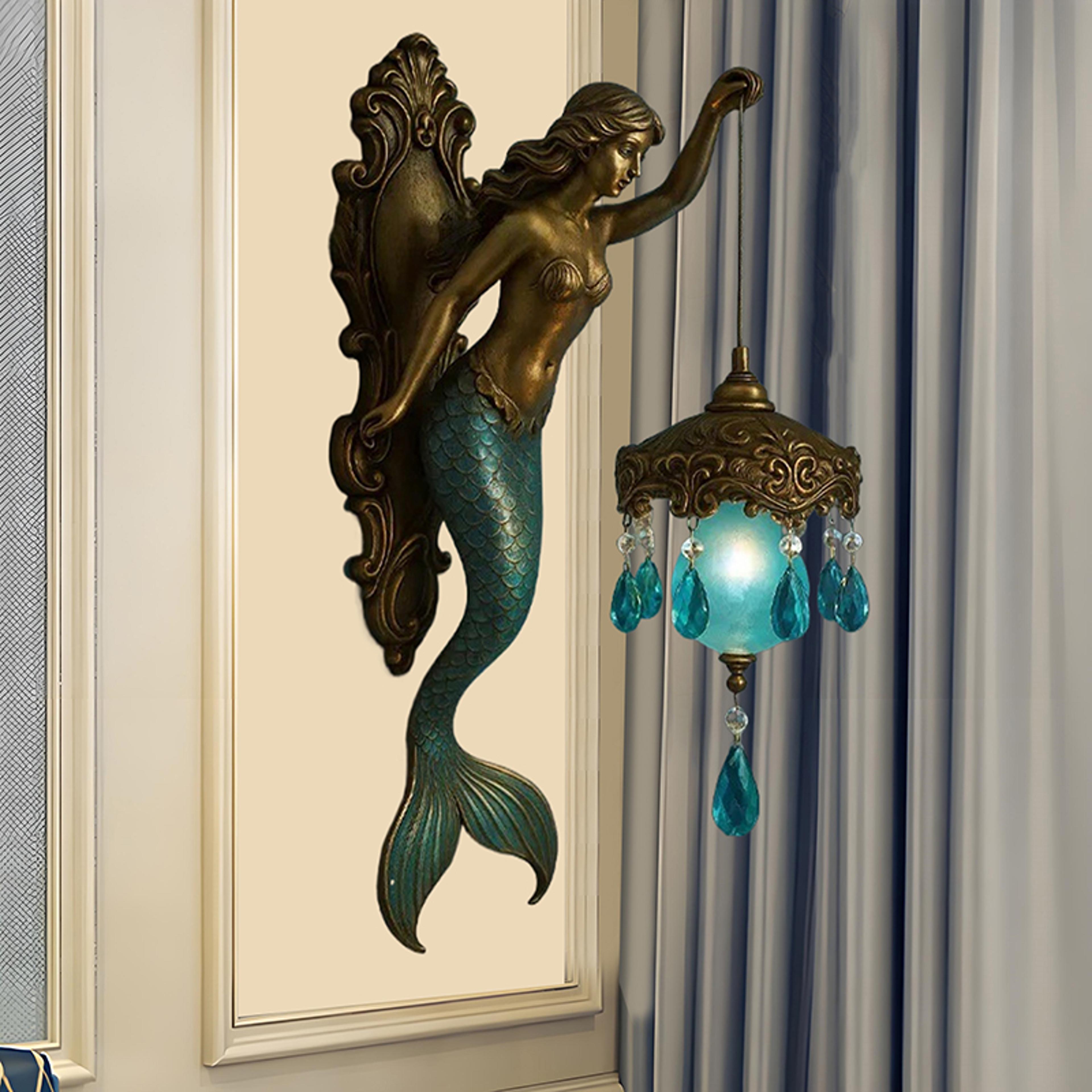 enchanted mermaid wall lamp vintage wall sconce decorative ambient light for coastal and fantasy decor