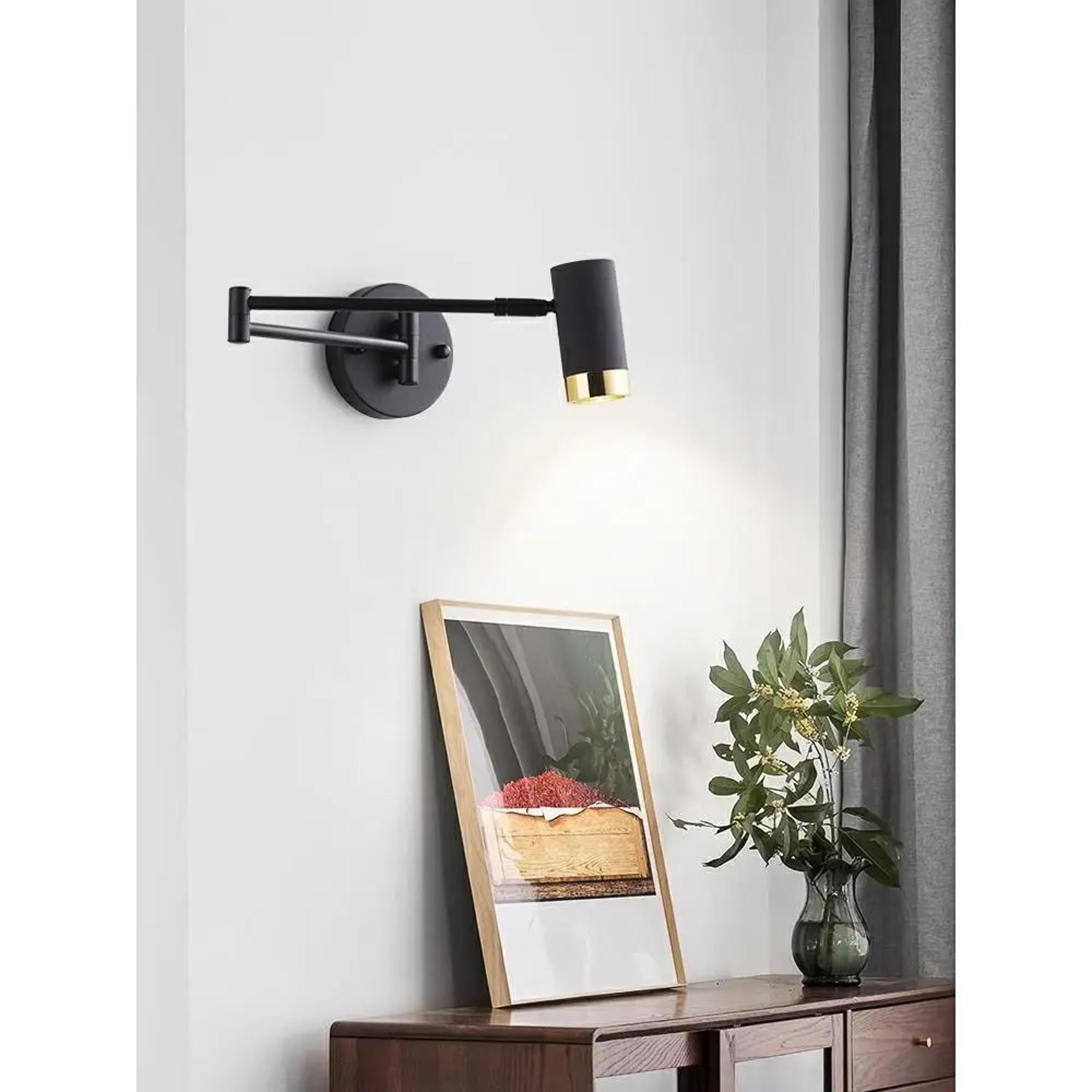 Modern Swing Arm Wall Lamp Adjustable Wall Sconce For Bedroom Living Room And Reading Nook 2