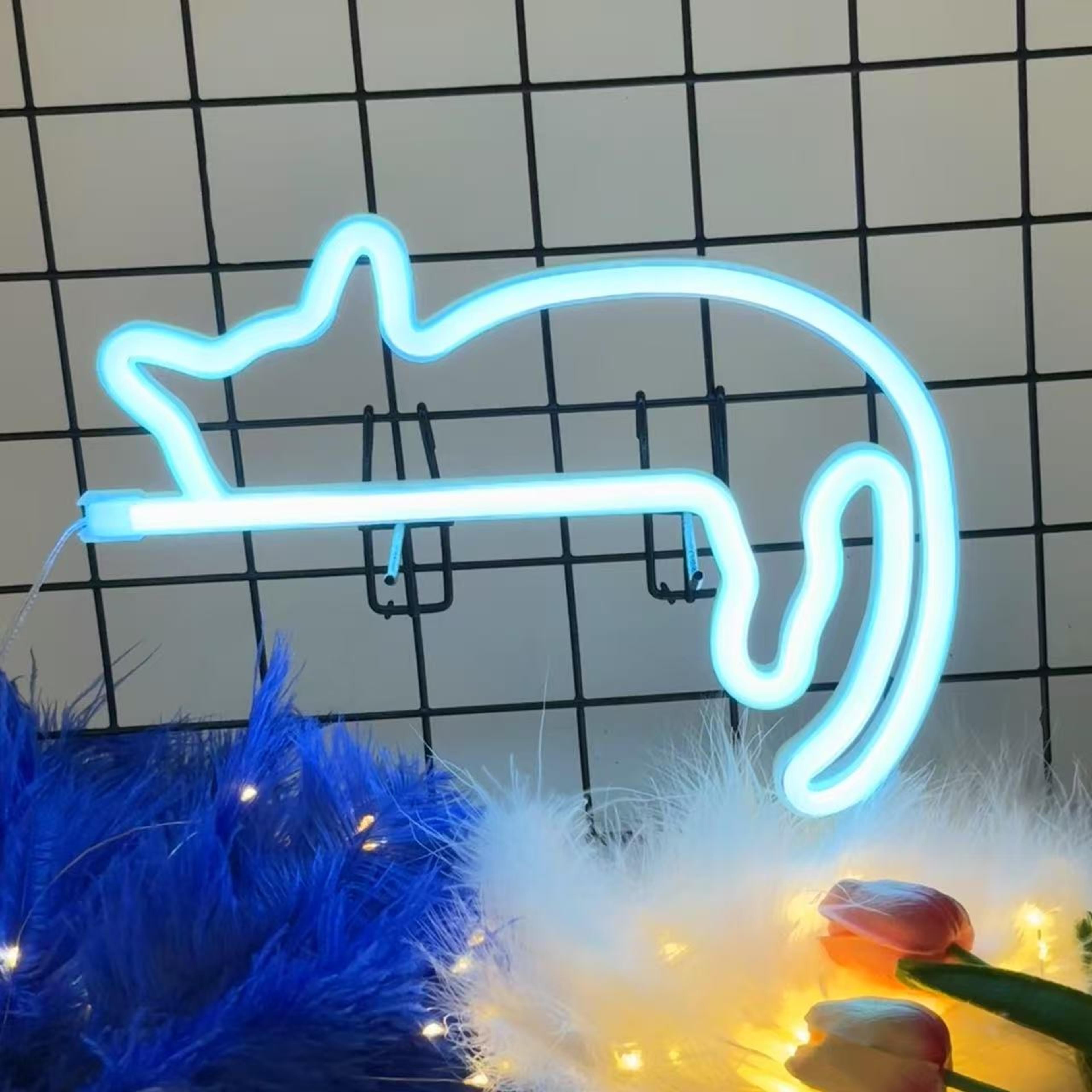 cute cat neon light led wall decor for bedroom kawaii cat neon sign room decoration gift