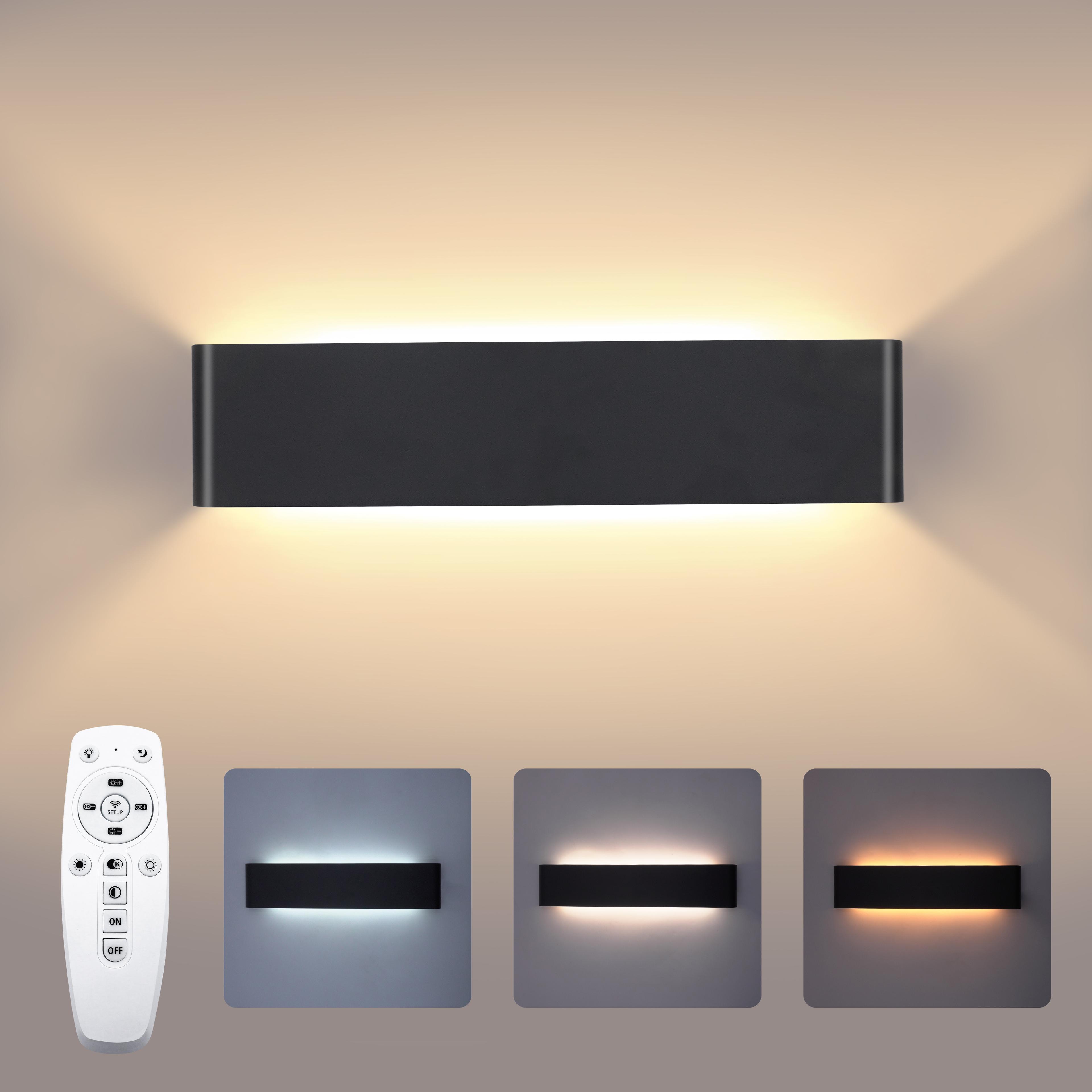 modern led wall light 16w remote control dimmable aluminum wall sconce for bedroom living room