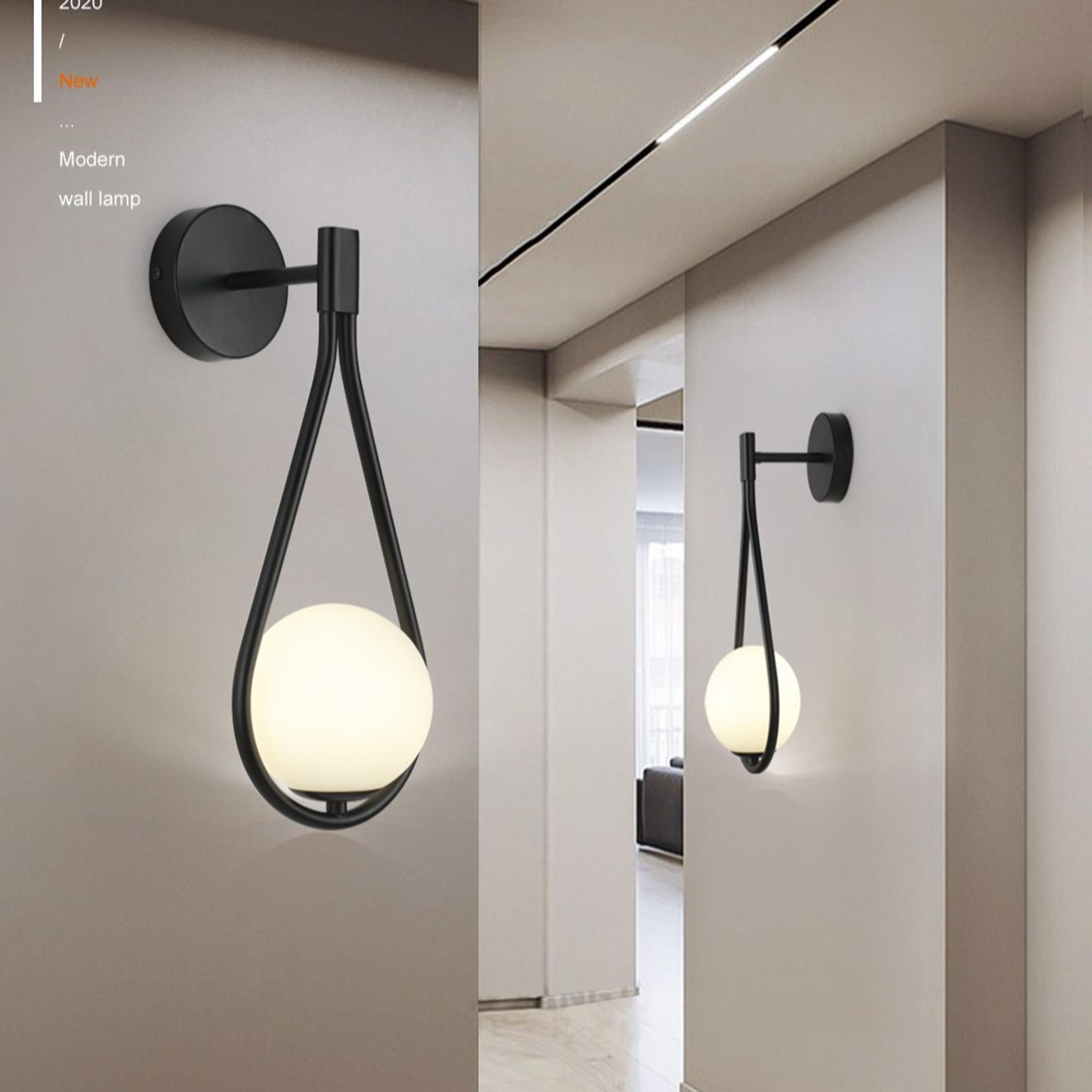 Nordic LED Wall Lamp Modern Glass Globe Wall Sconce For Bedroom Living Room Bedside Lighting 1