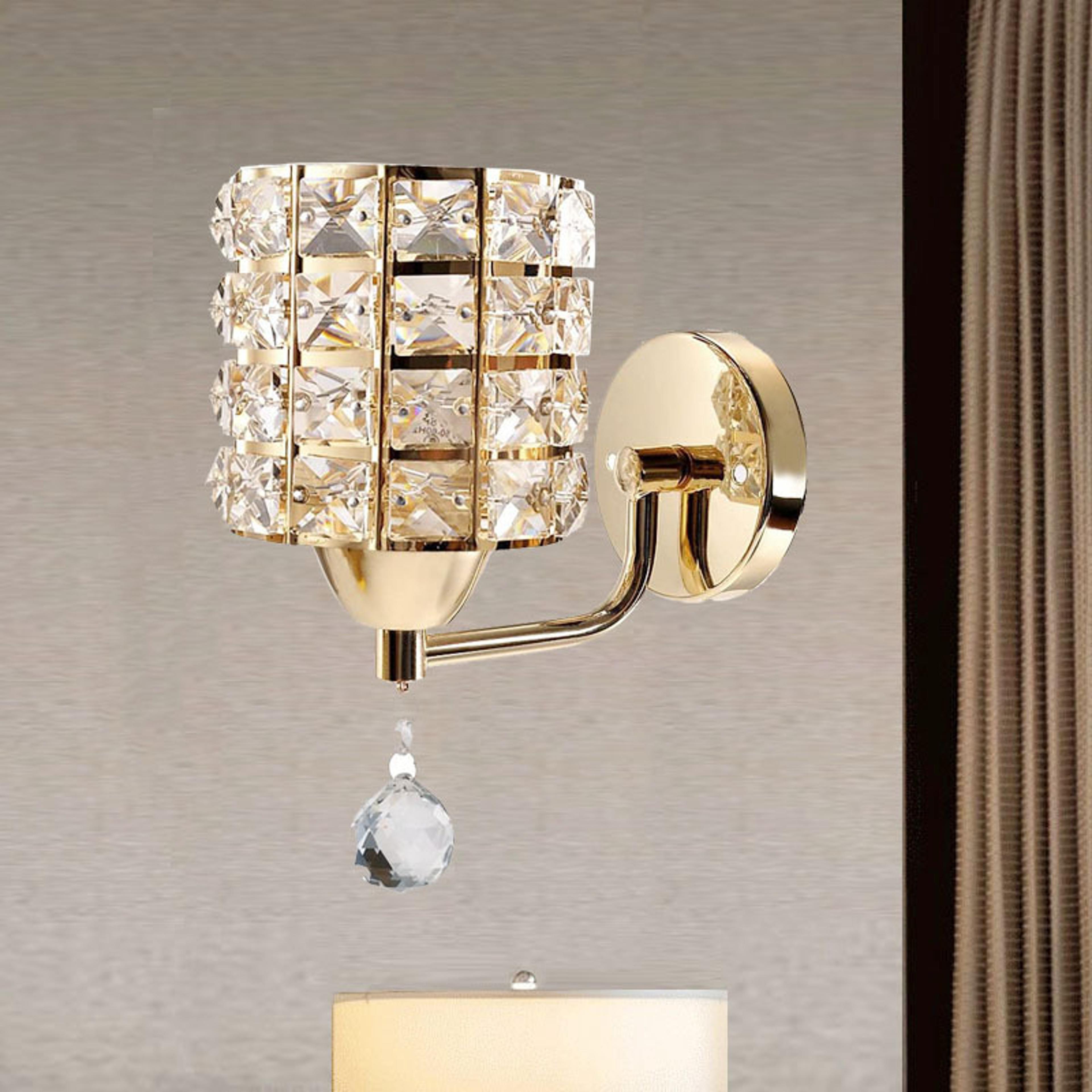 modern crystal wall lamp gold silver luxury bedroom wall sconce for living room bedside decor