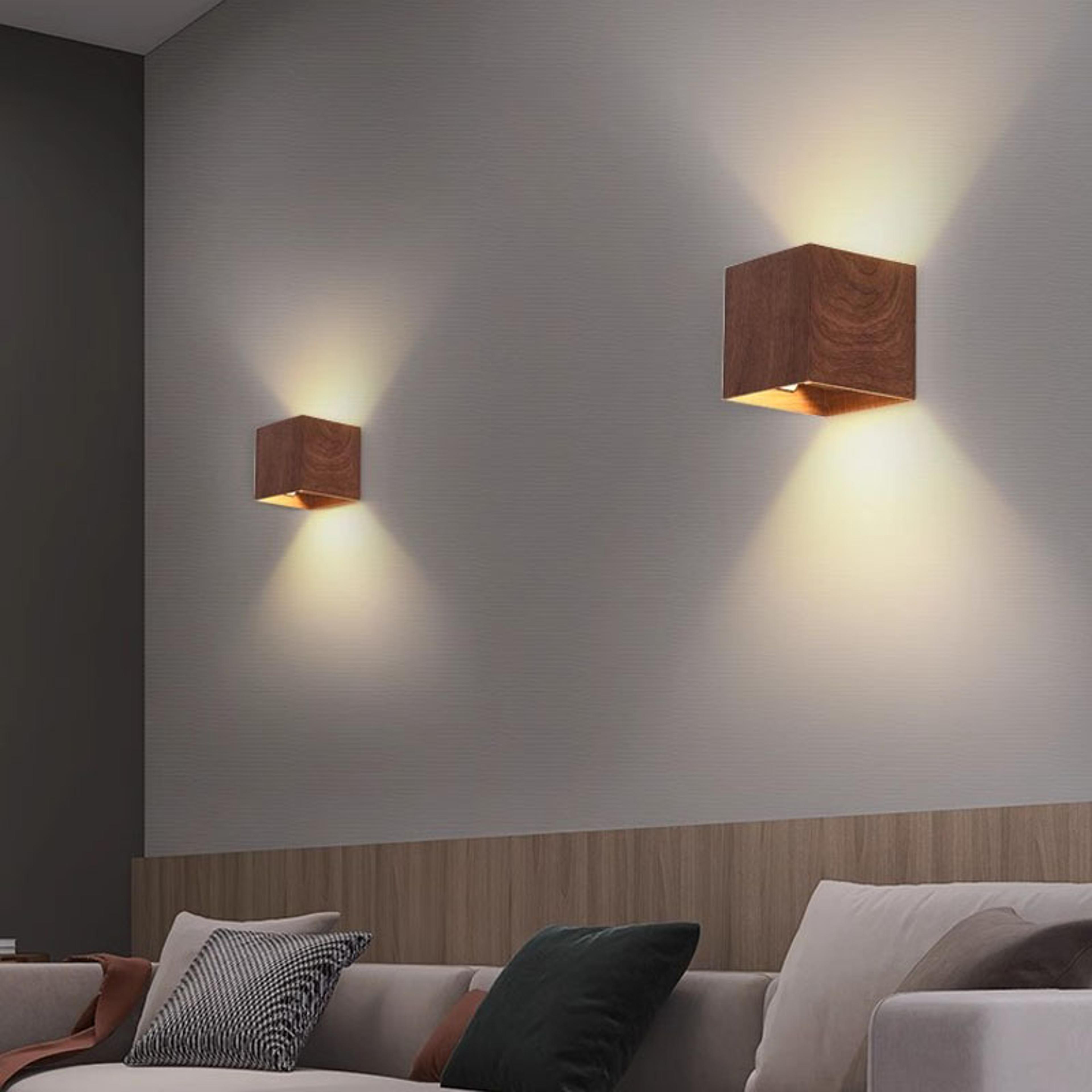 nordic wooden led wall sconce up down light for bedroom living room decor