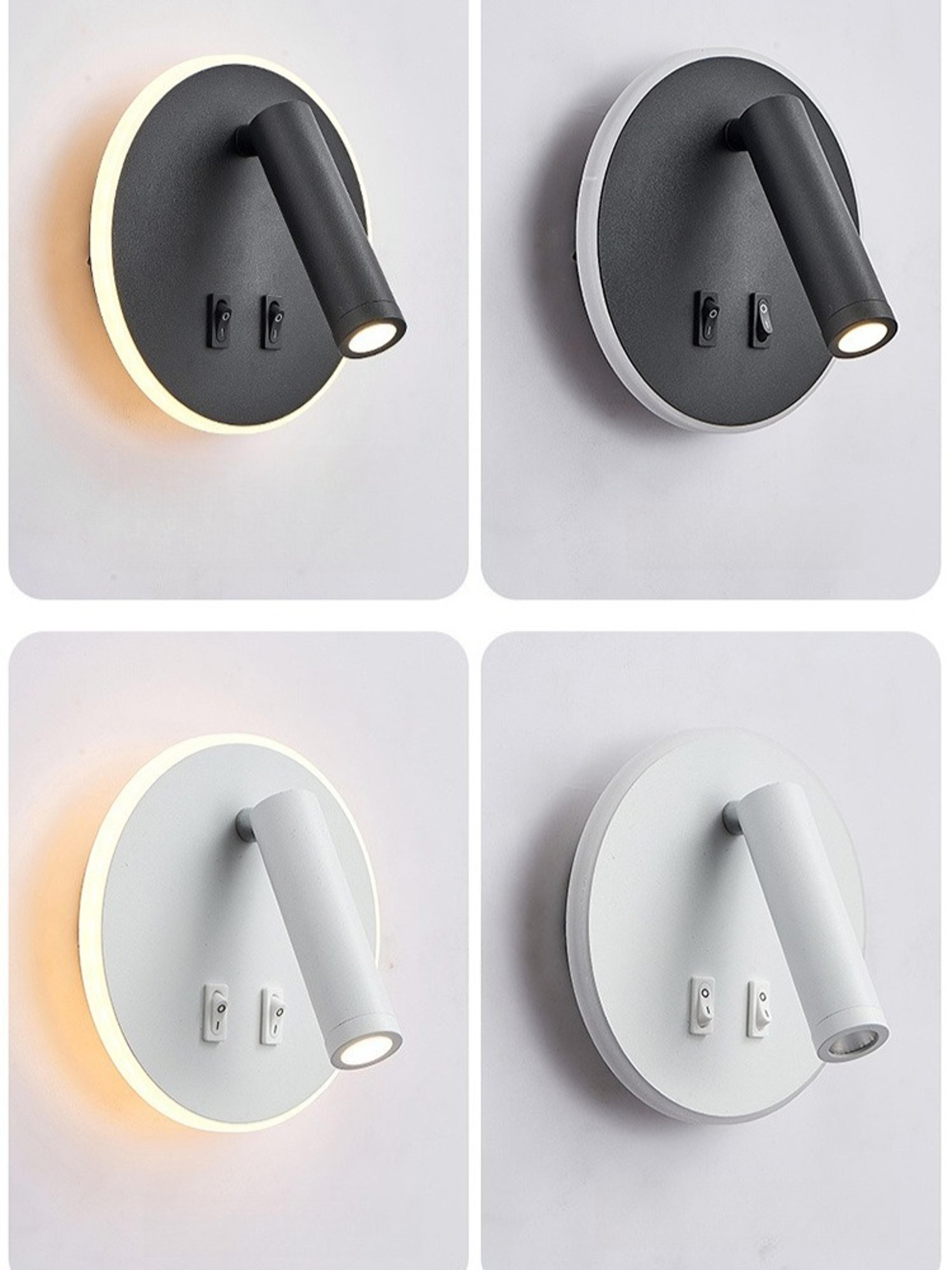 rotatable led wall mounted reading light with usb port and switch for bedroom