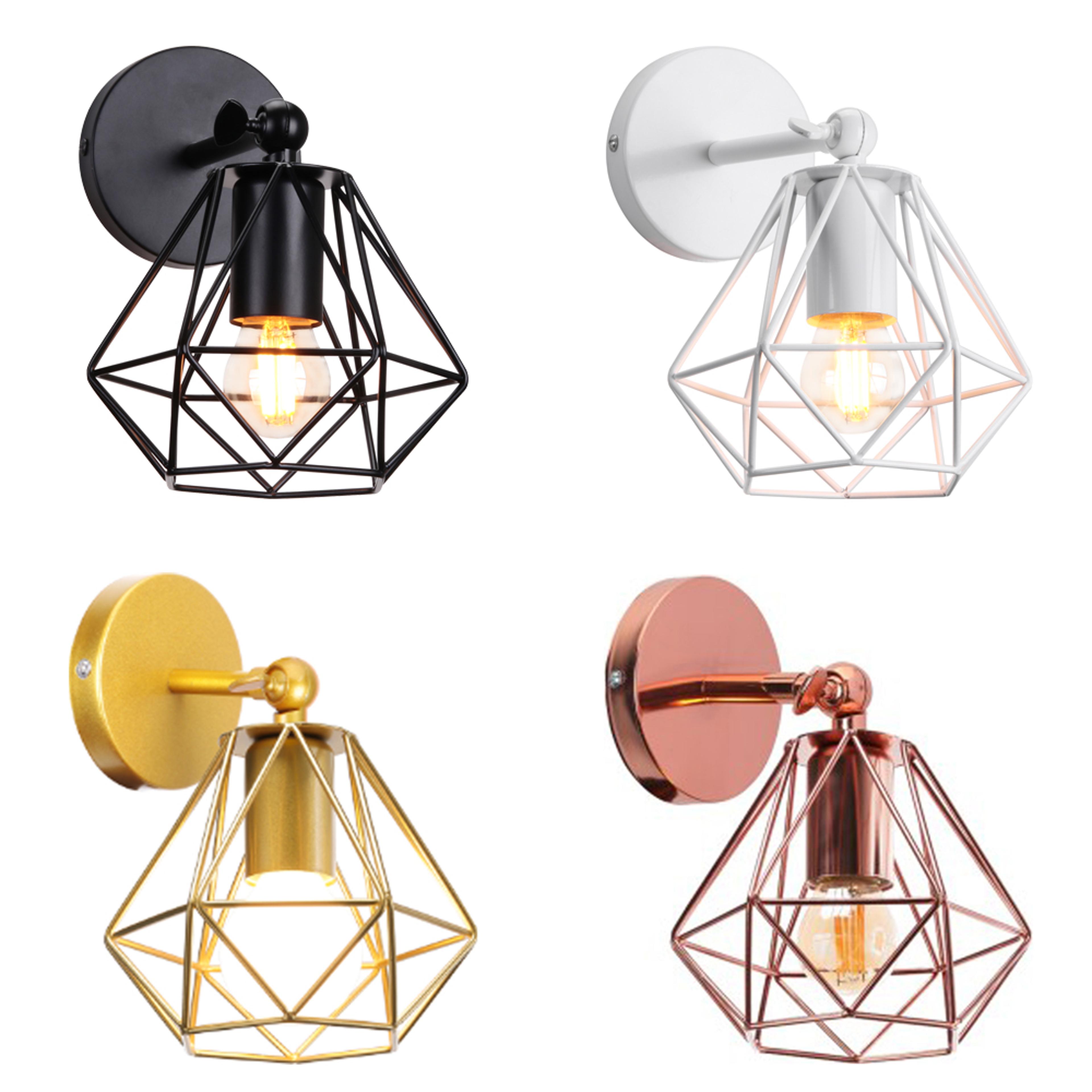 industrial loft wall lamp vintage cage led wall sconce for bedroom living room decor