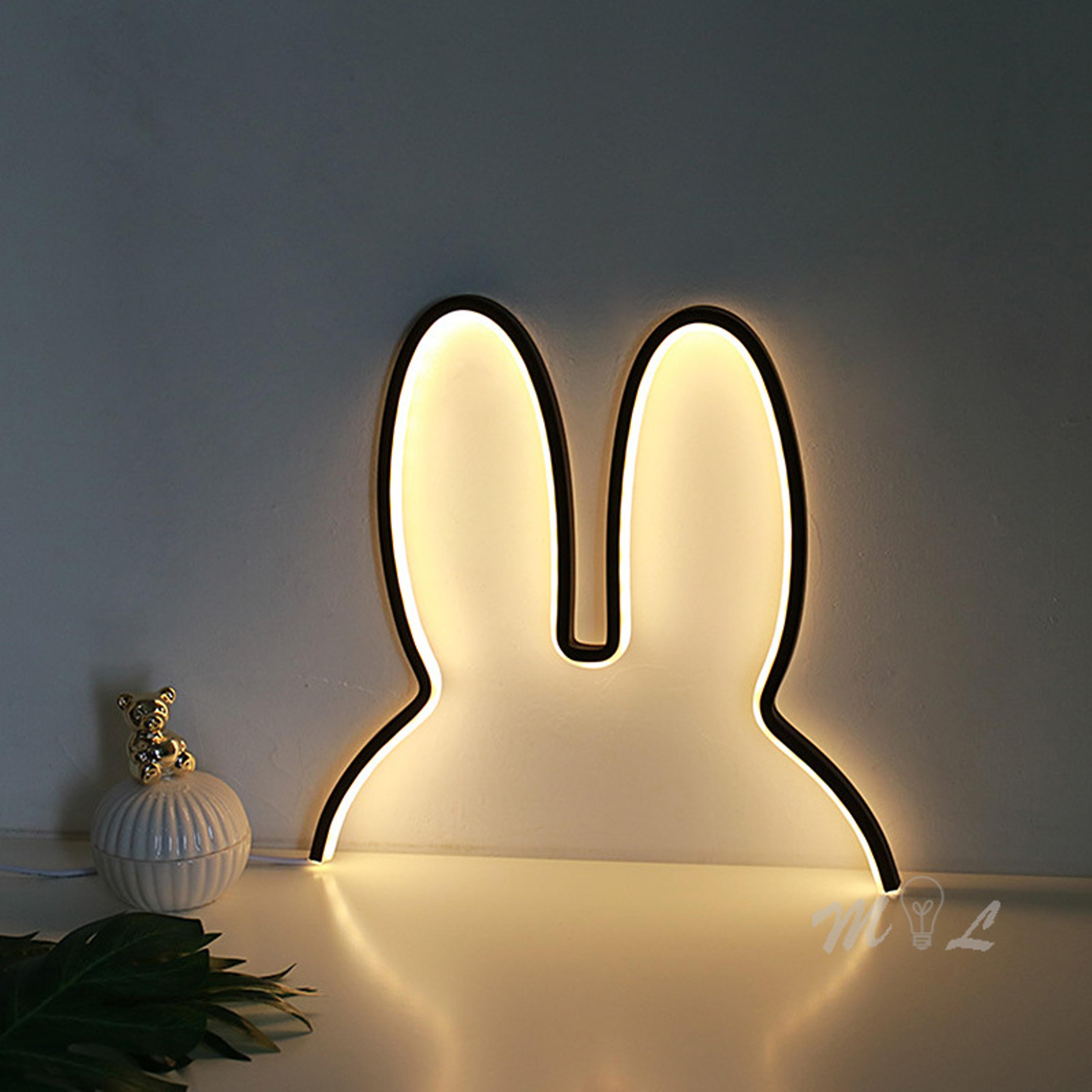rabbit night light usb desk lamp cute led kids room lamp gift