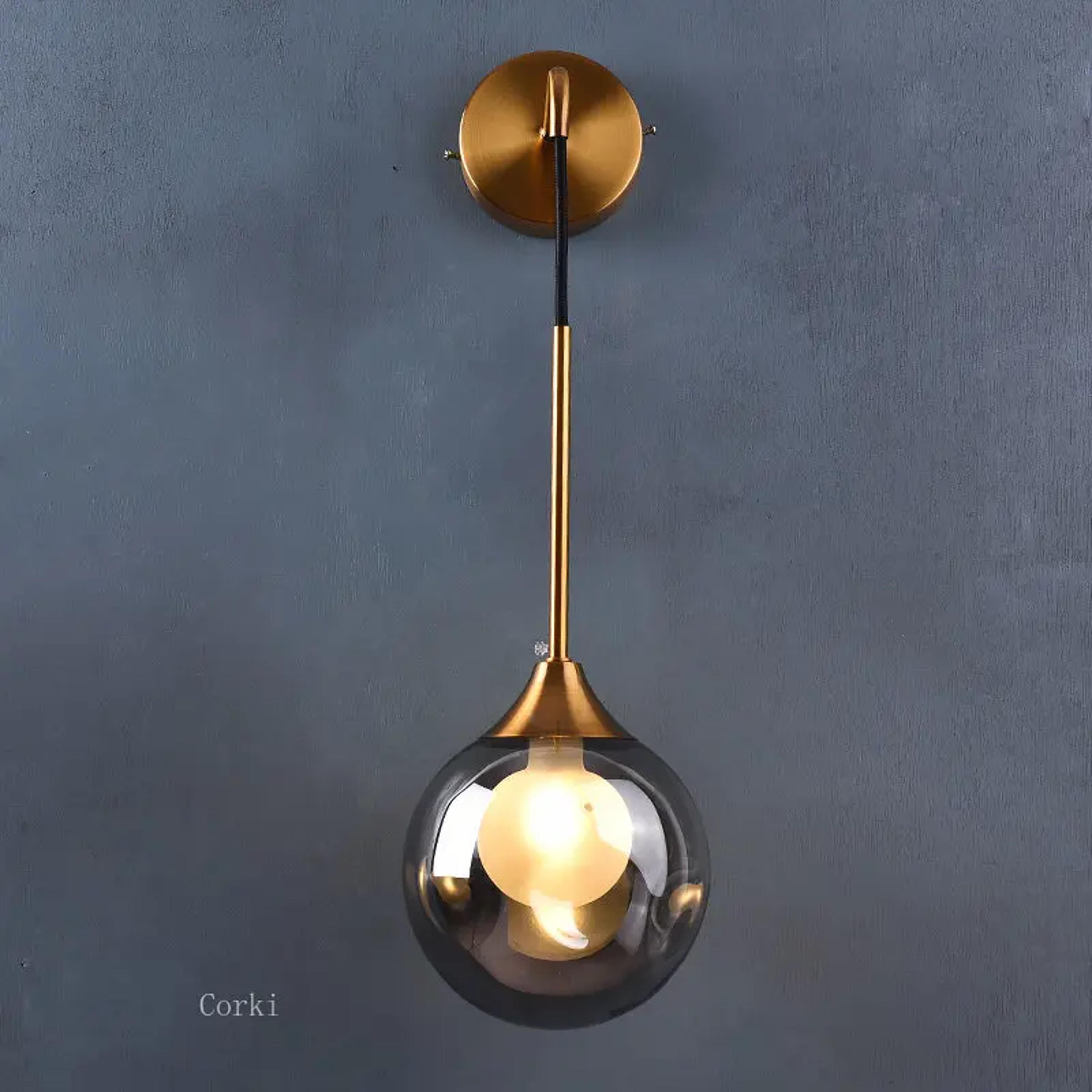 Modern LED Wall Lamp Glass Globe Gold Wall Sconce For Bedroom Living Room  Hallway 1